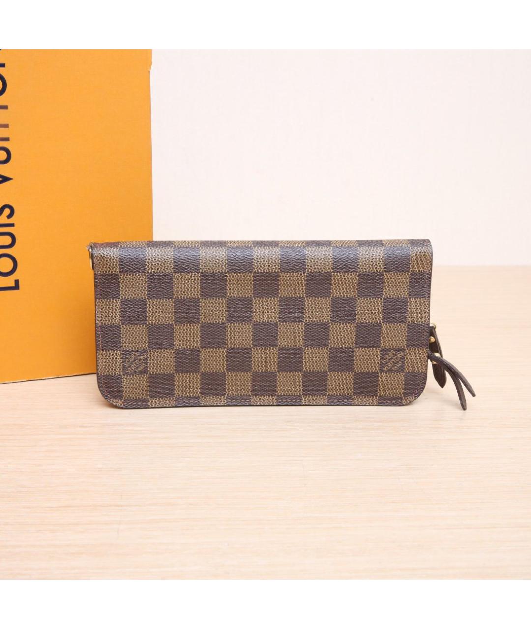 LOUIS VUITTON Коричневый кожаный кошелек, фото 8