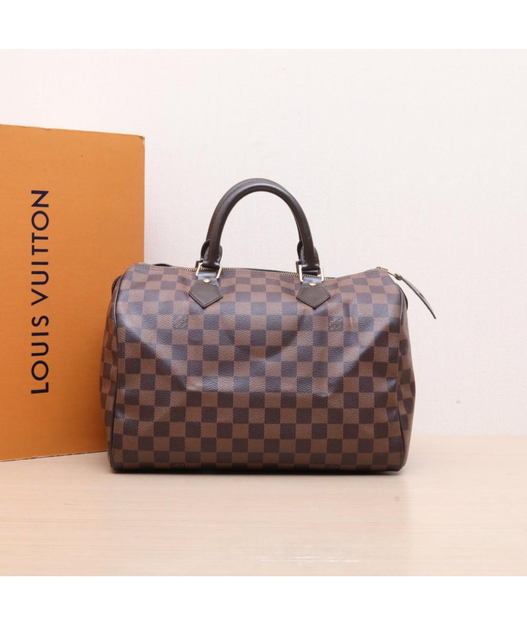 LOUIS VUITTON Коричневая кожаная сумка тоут, фото 2