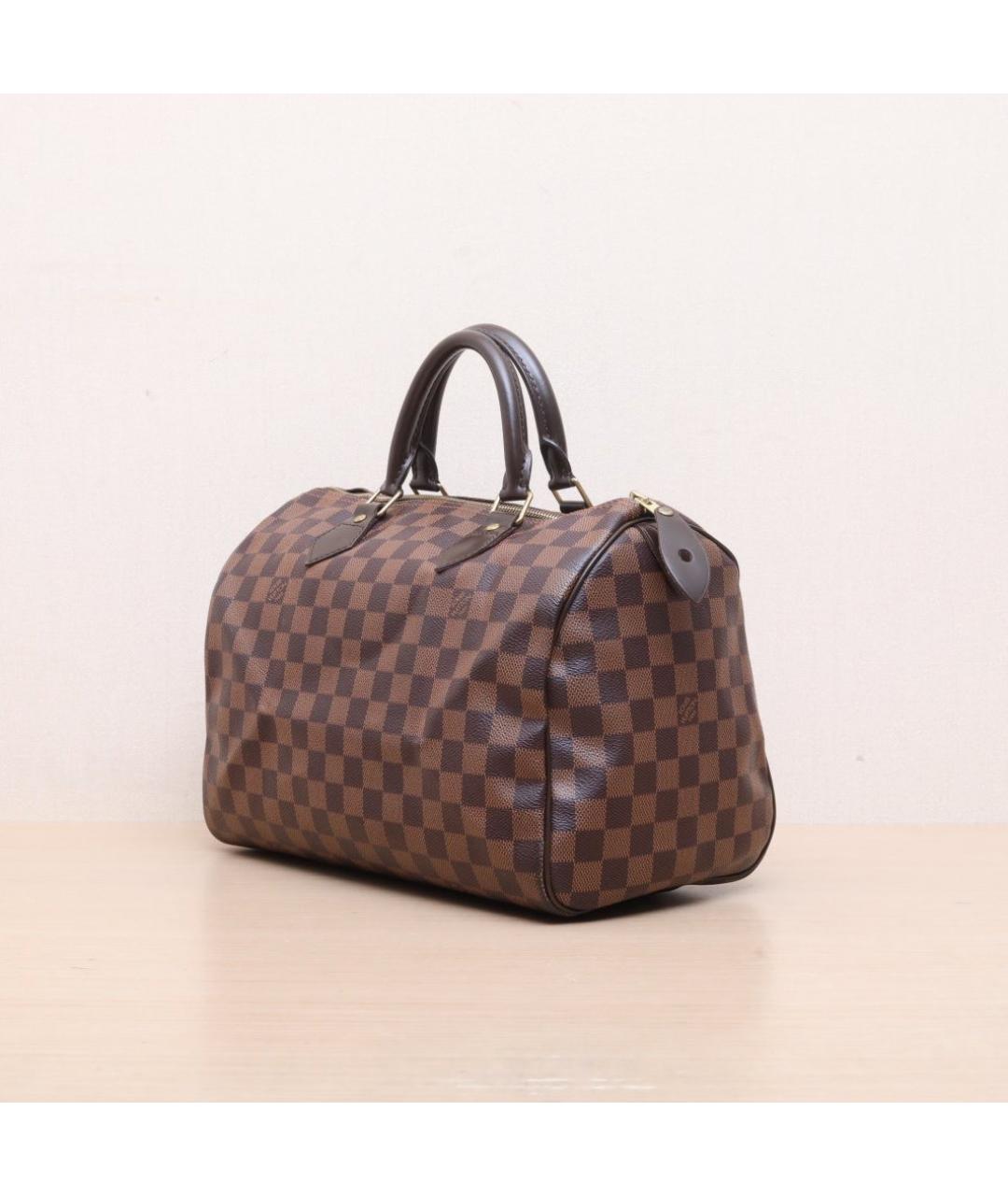 LOUIS VUITTON Коричневая кожаная сумка тоут, фото 4