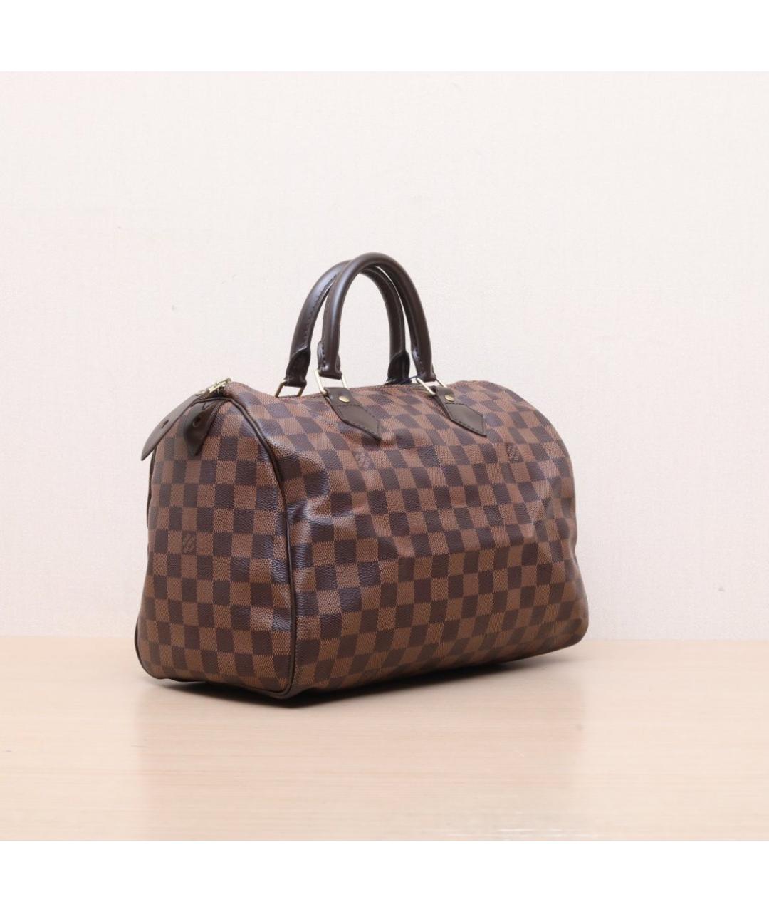 LOUIS VUITTON Коричневая кожаная сумка тоут, фото 6