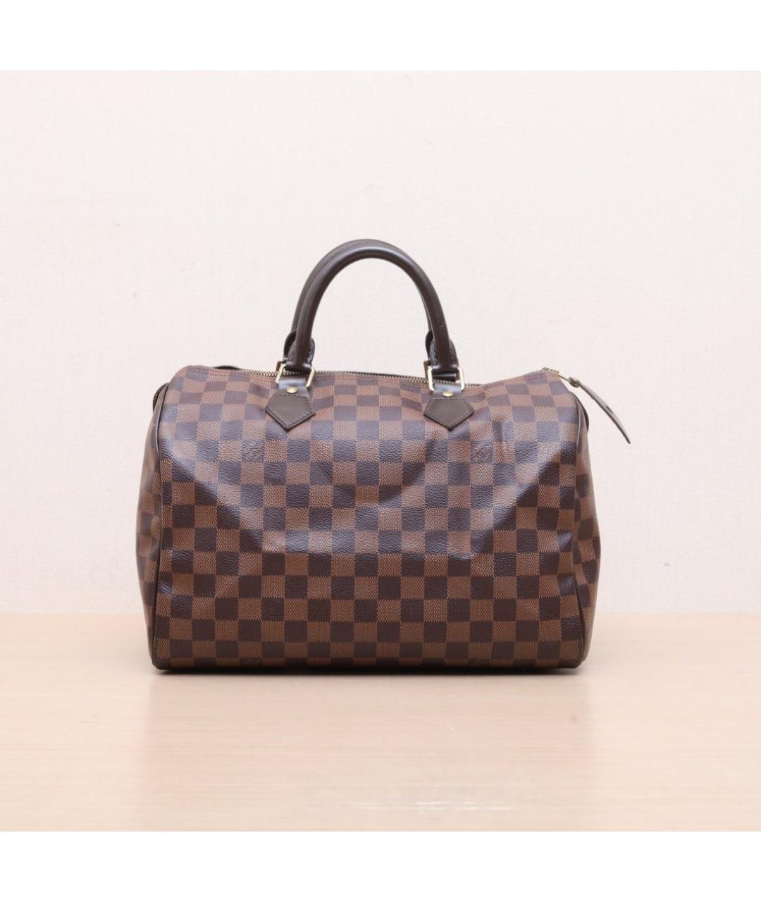 LOUIS VUITTON Коричневая кожаная сумка тоут, фото 3