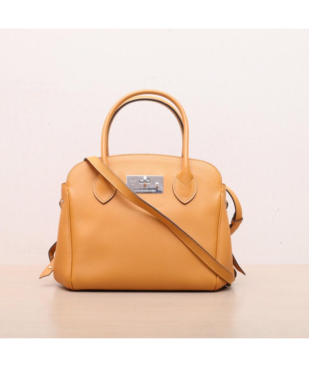 LOUIS VUITTON Горчичная кожаная сумка через плечо, фото 3