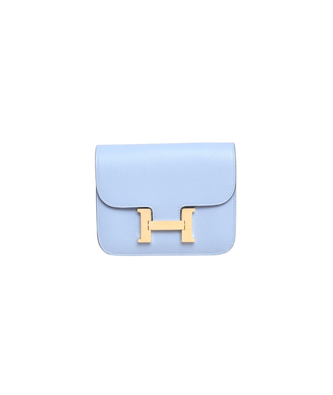 HERMES Голубой кожаный кошелек, фото 1