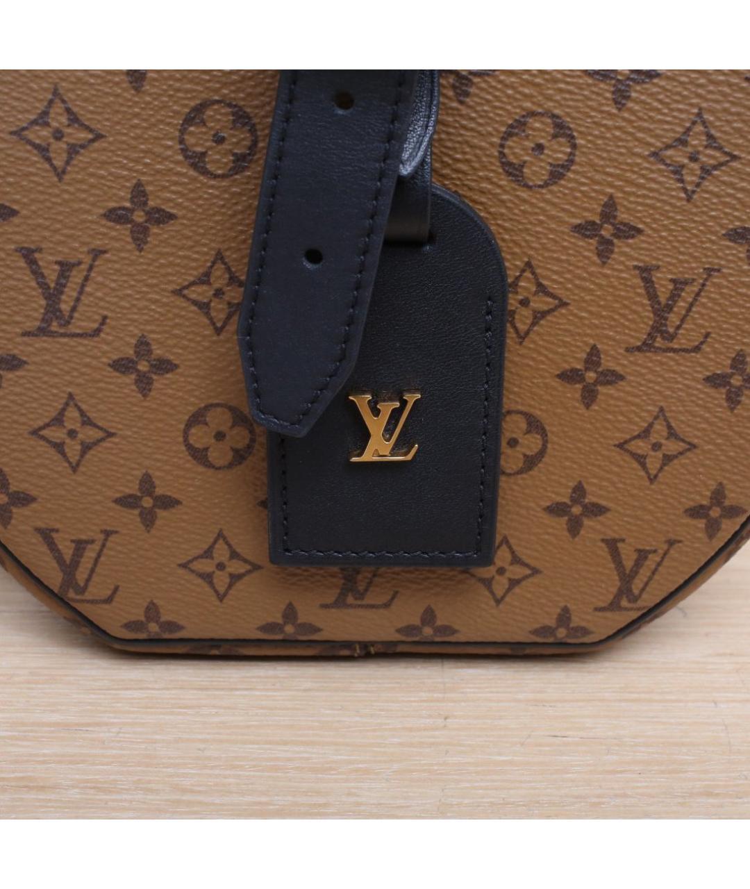 LOUIS VUITTON Коричневая кожаная сумка через плечо, фото 8