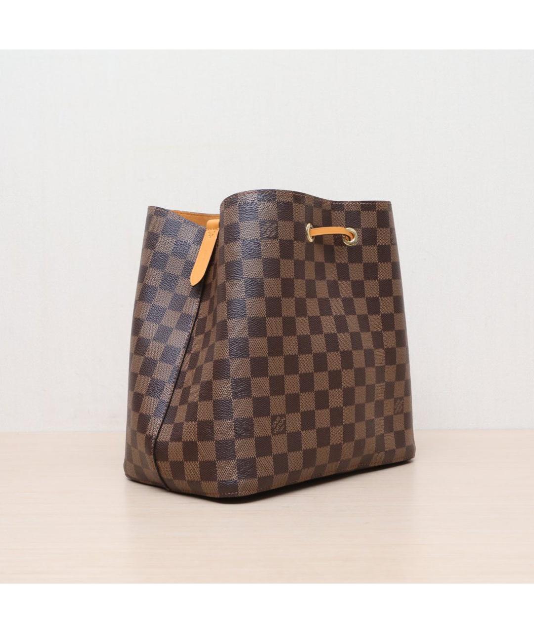 LOUIS VUITTON Коричневая кожаная сумка через плечо, фото 6