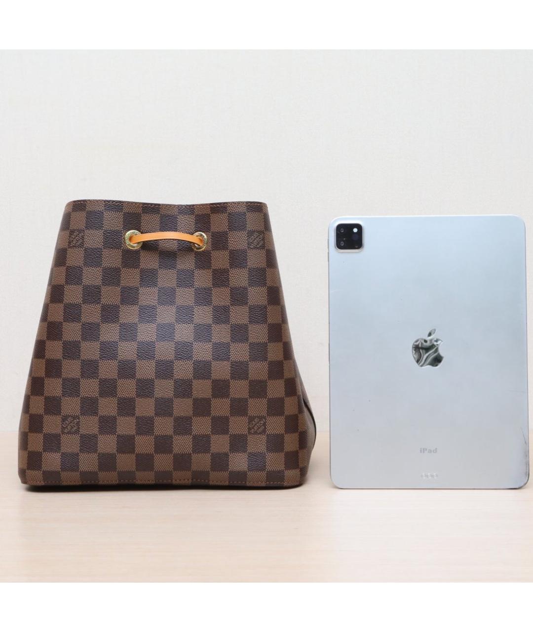 LOUIS VUITTON Коричневая кожаная сумка через плечо, фото 7