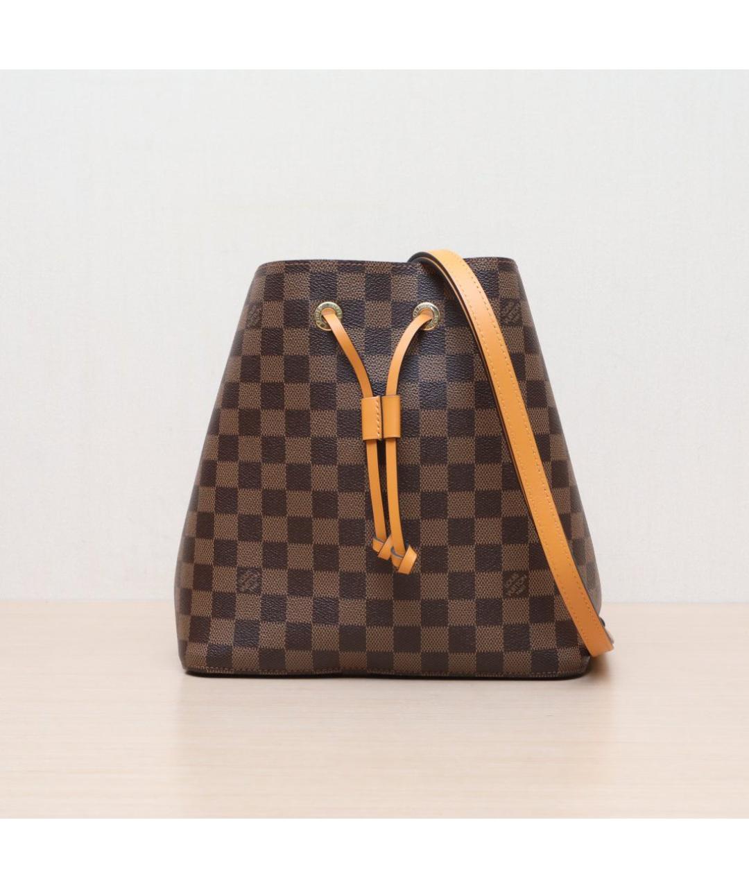 LOUIS VUITTON Коричневая кожаная сумка через плечо, фото 3