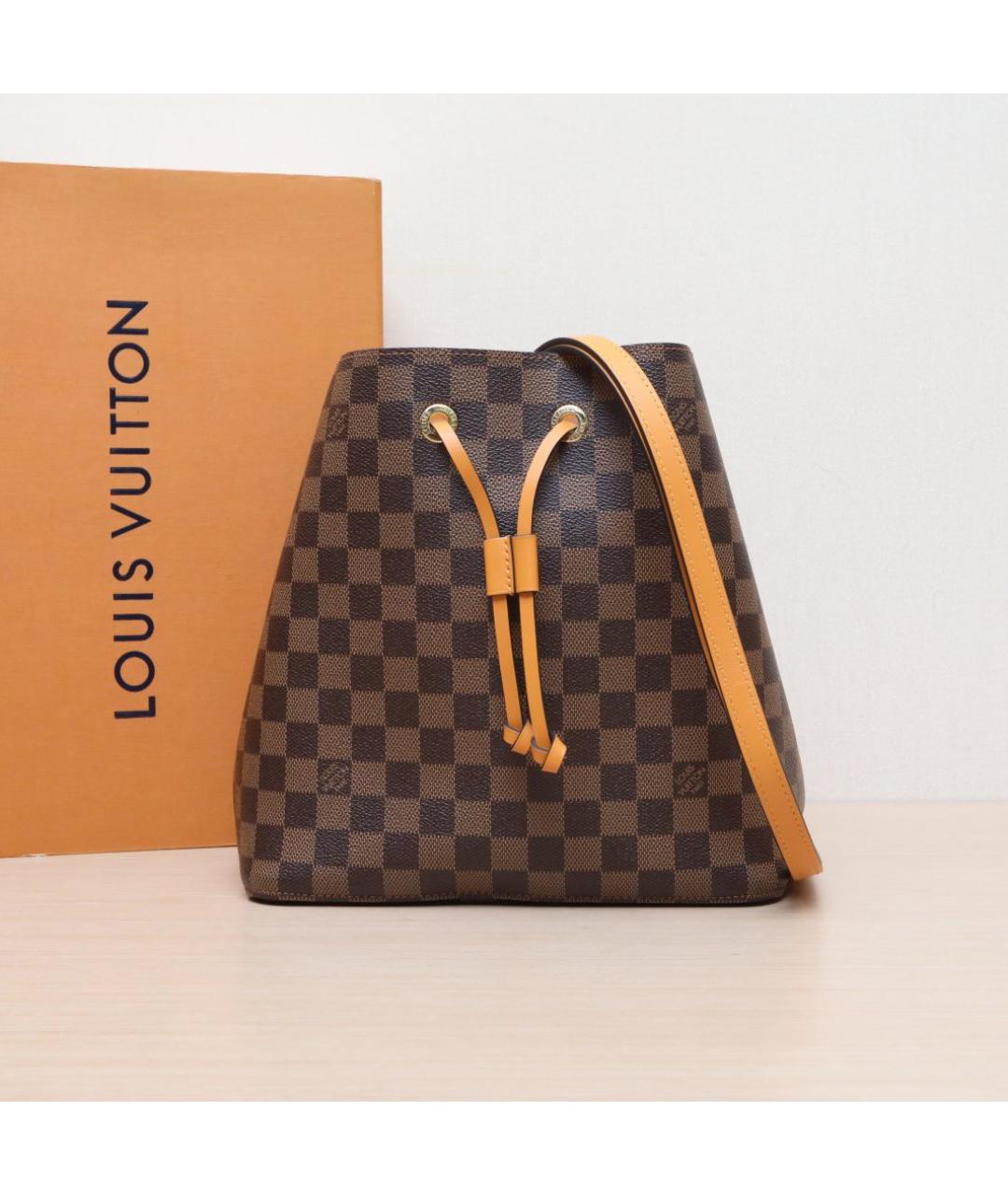 LOUIS VUITTON Коричневая кожаная сумка через плечо, фото 2