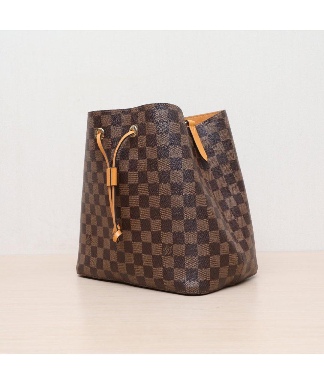 LOUIS VUITTON Коричневая кожаная сумка через плечо, фото 4