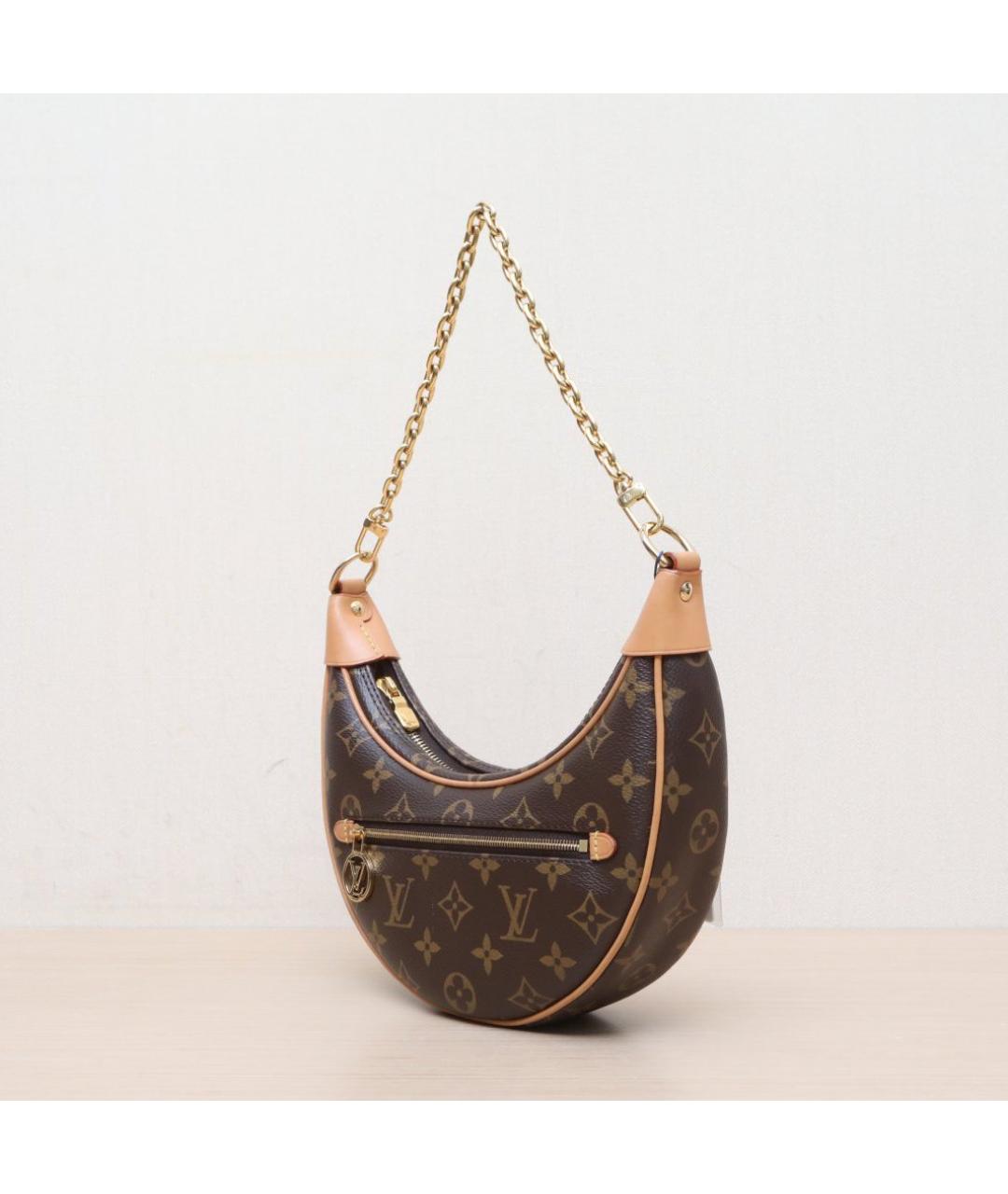 LOUIS VUITTON Коричневая кожаная сумка через плечо, фото 4