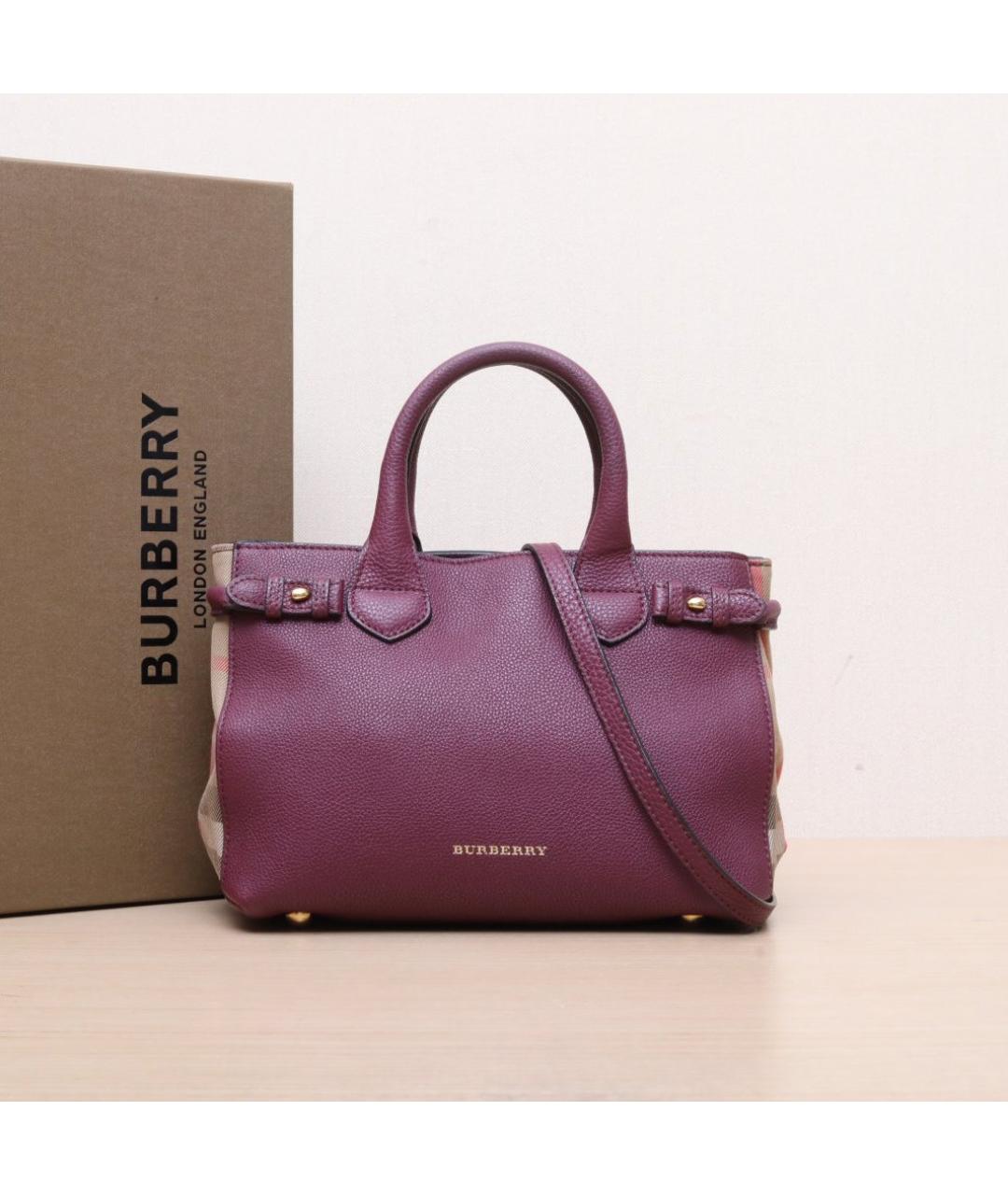 BURBERRY Бордовая кожаная сумка через плечо, фото 2