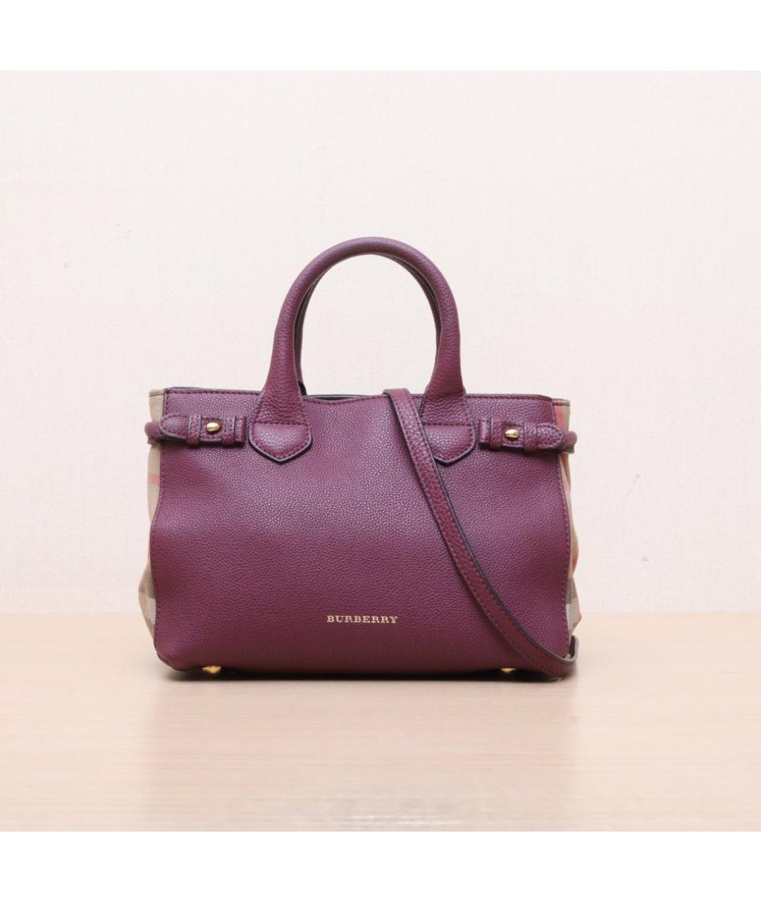 BURBERRY Бордовая кожаная сумка через плечо, фото 3