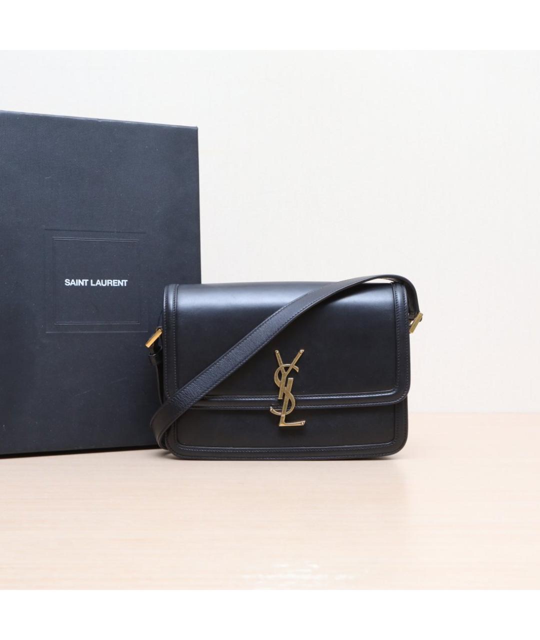 SAINT LAURENT Черная кожаная сумка через плечо, фото 2
