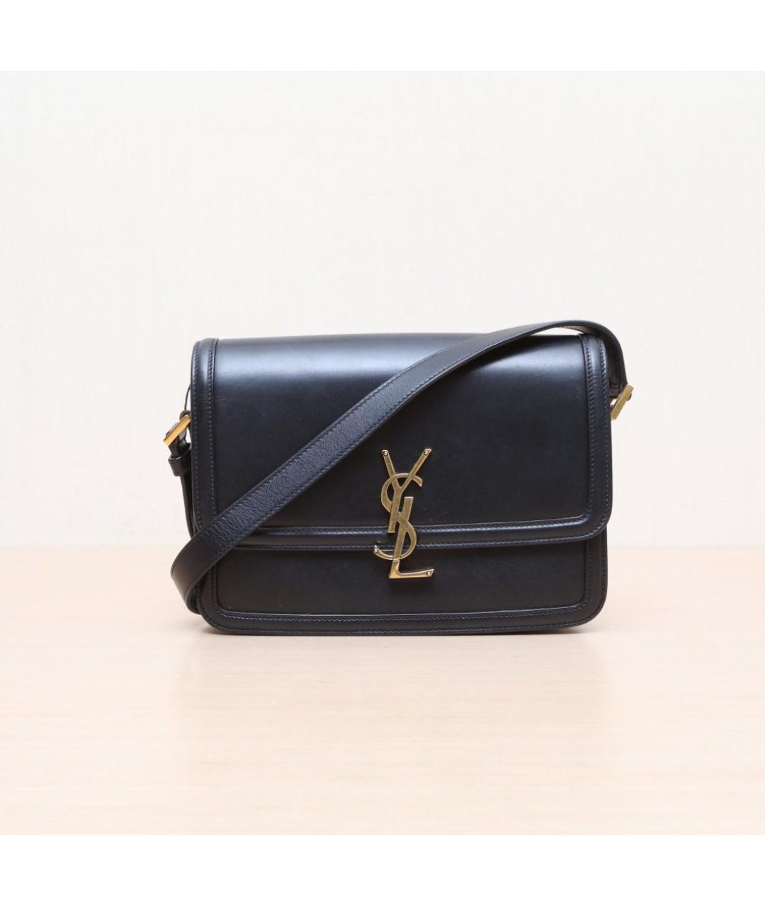SAINT LAURENT Черная кожаная сумка через плечо, фото 3