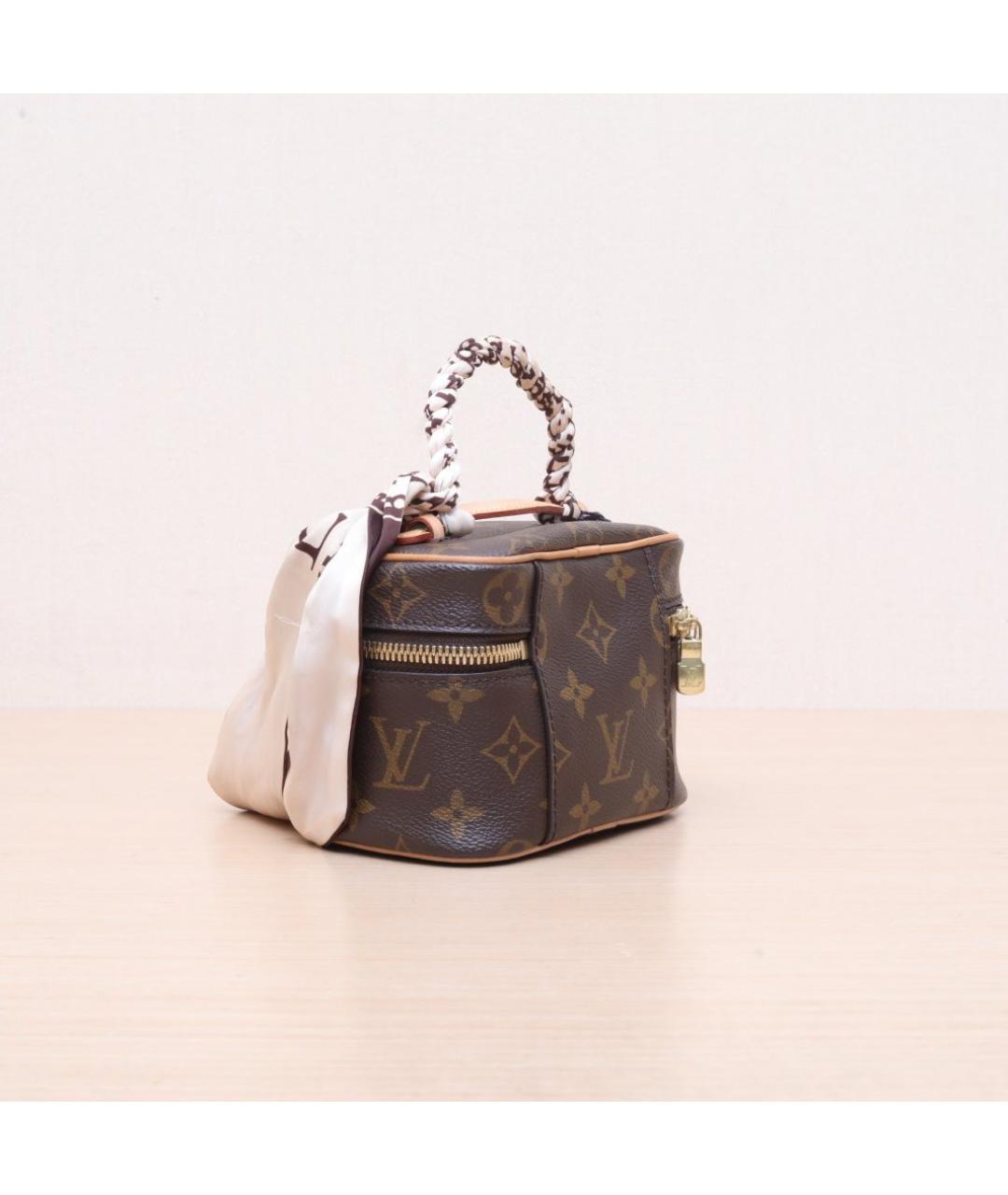 LOUIS VUITTON Коричневая кожаная косметичка, фото 6