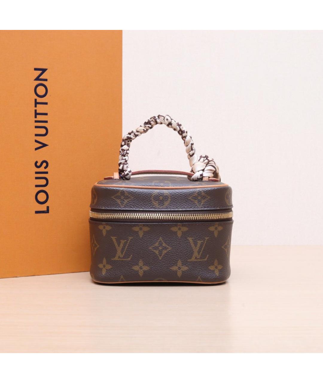 LOUIS VUITTON Коричневая кожаная косметичка, фото 2