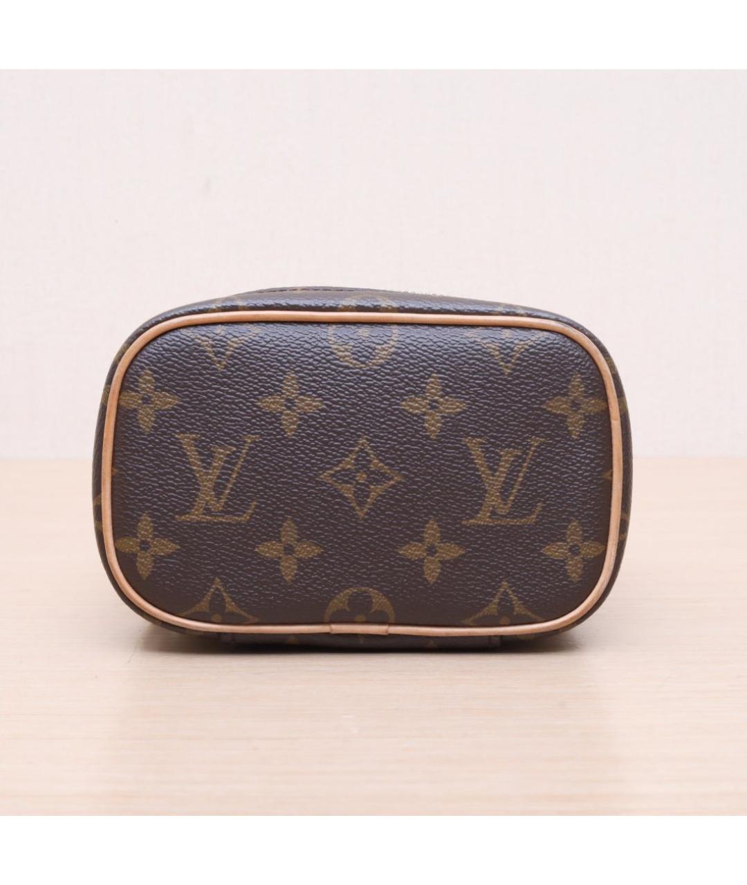 LOUIS VUITTON Коричневая кожаная косметичка, фото 9