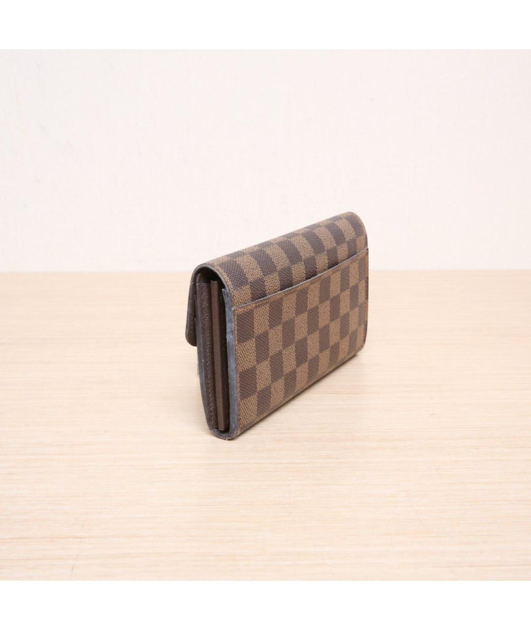 LOUIS VUITTON Коричневый кожаный кошелек, фото 6