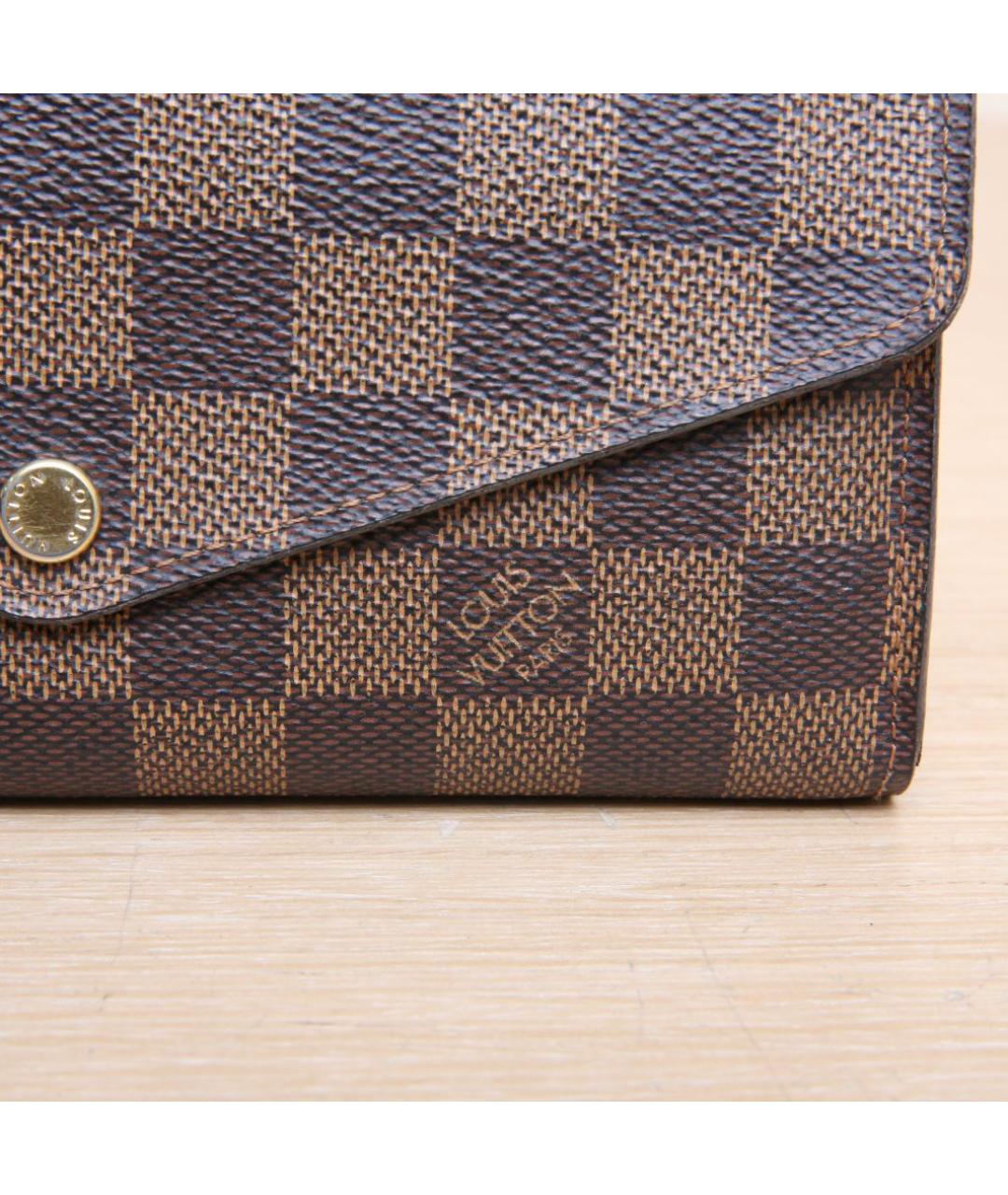 LOUIS VUITTON Коричневый кожаный кошелек, фото 9
