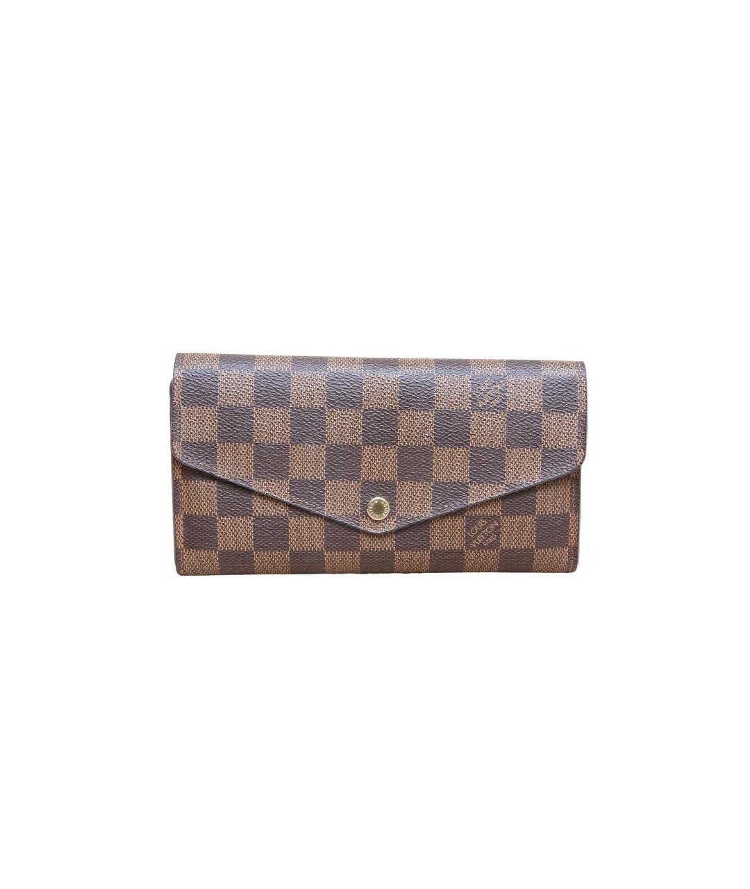 LOUIS VUITTON Коричневый кожаный кошелек, фото 1