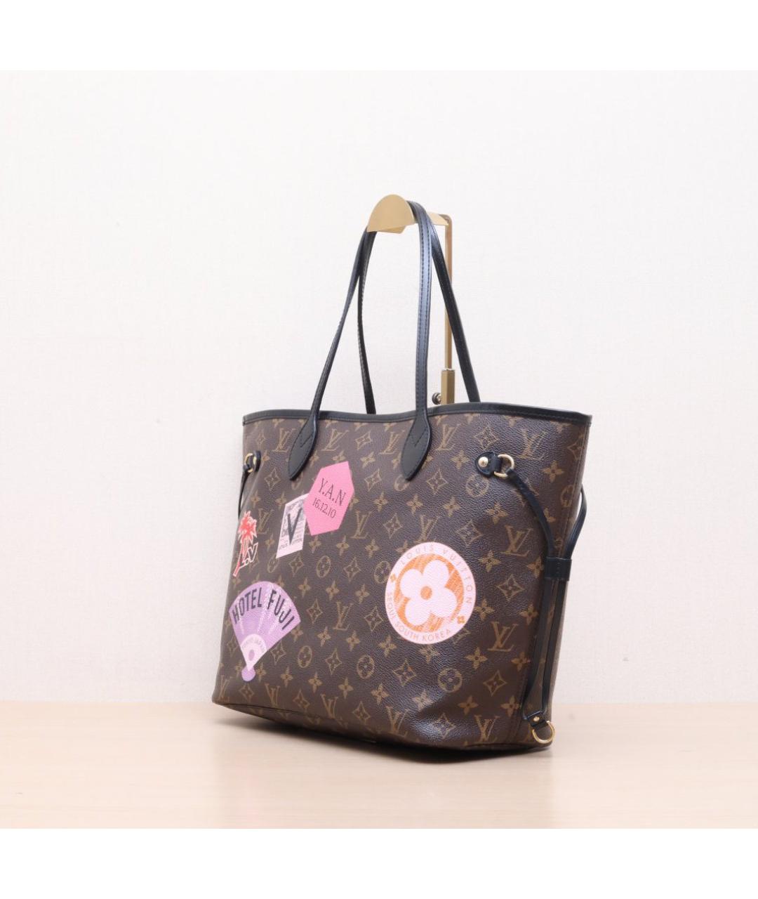 LOUIS VUITTON Коричневая кожаная сумка тоут, фото 4