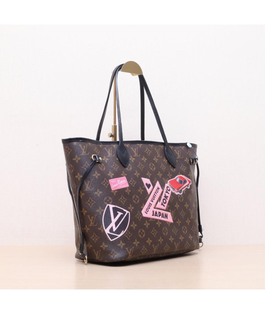 LOUIS VUITTON Коричневая кожаная сумка тоут, фото 6
