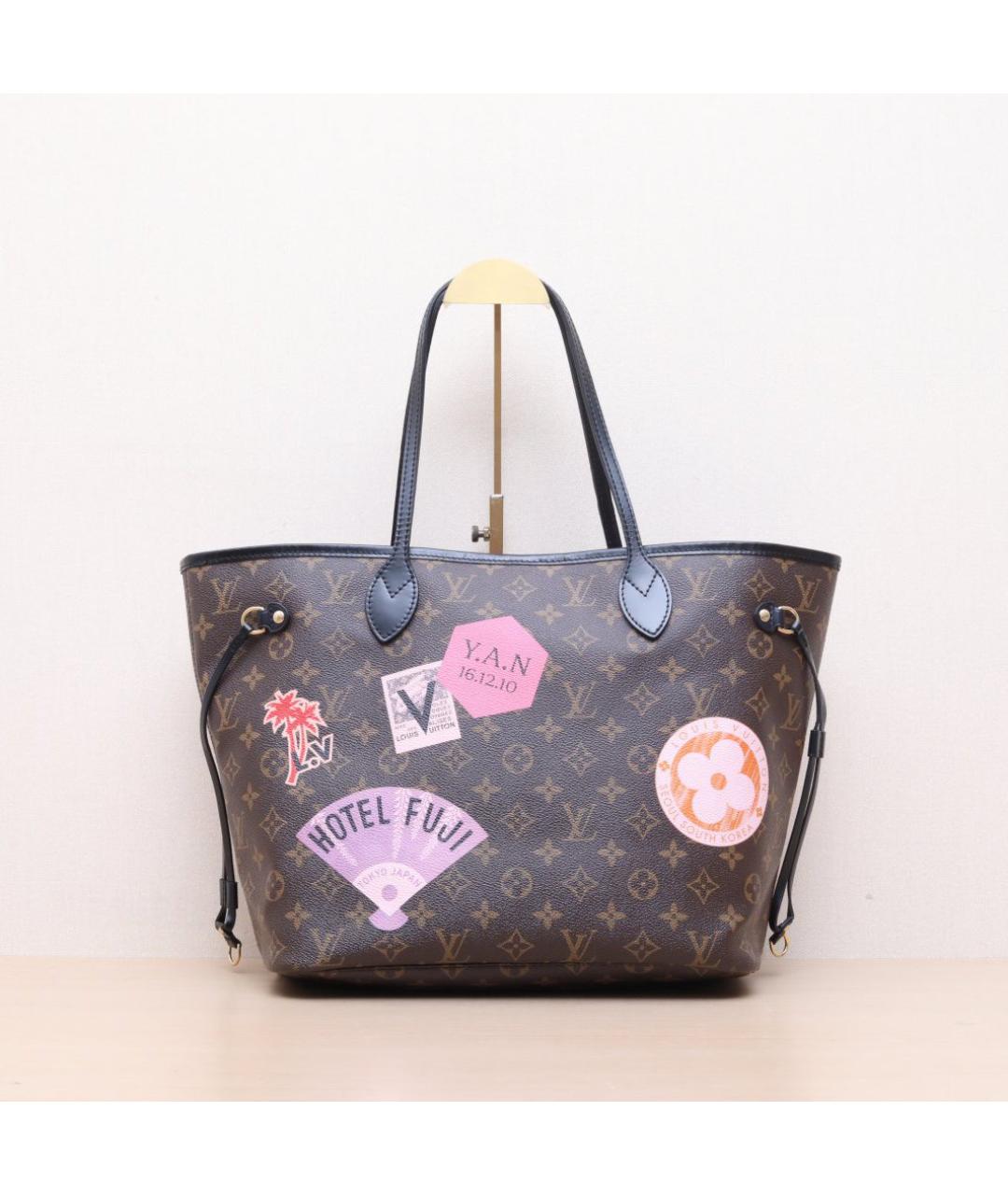 LOUIS VUITTON Коричневая кожаная сумка тоут, фото 3
