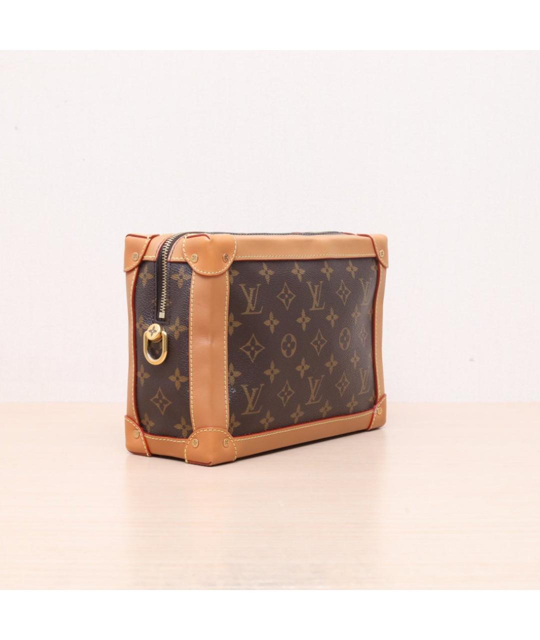 LOUIS VUITTON Коричневая кожаная сумка через плечо, фото 6