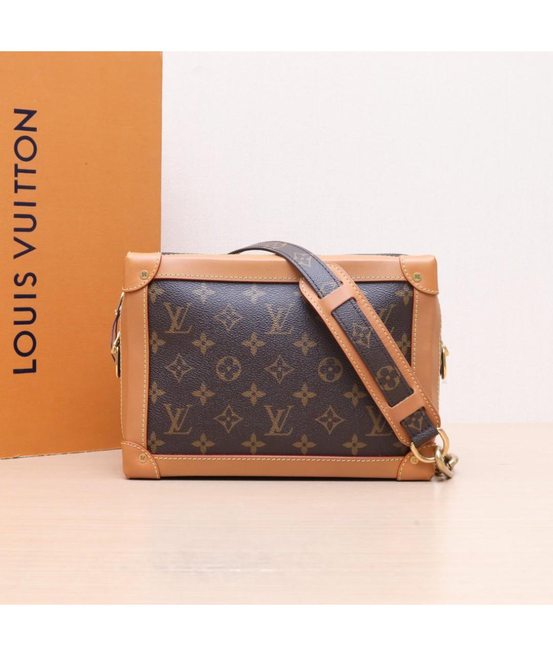 LOUIS VUITTON Коричневая кожаная сумка через плечо, фото 2