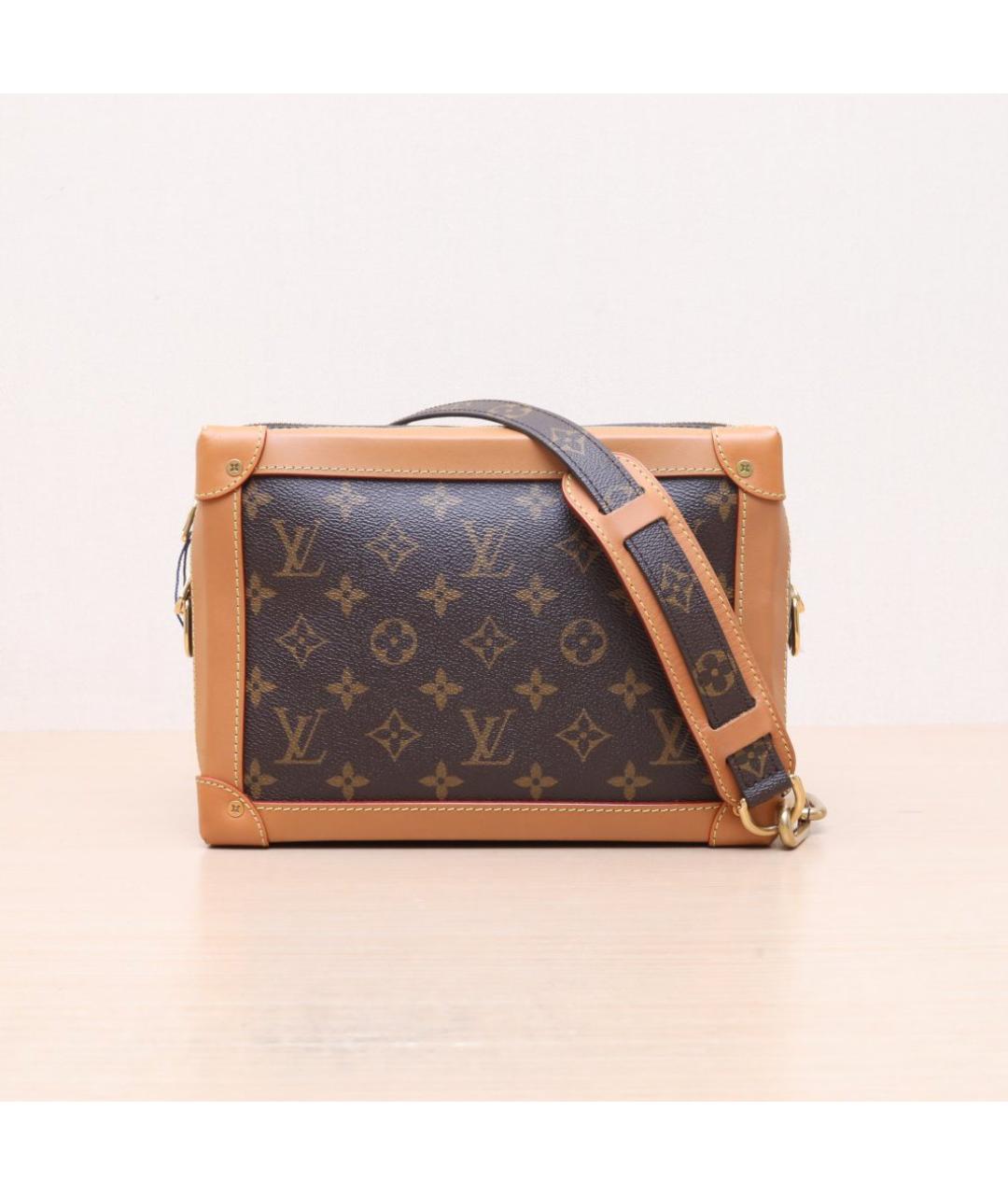 LOUIS VUITTON Коричневая кожаная сумка через плечо, фото 3
