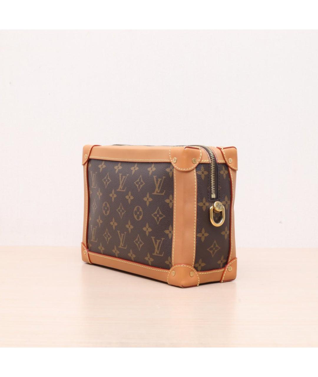 LOUIS VUITTON Коричневая кожаная сумка через плечо, фото 4