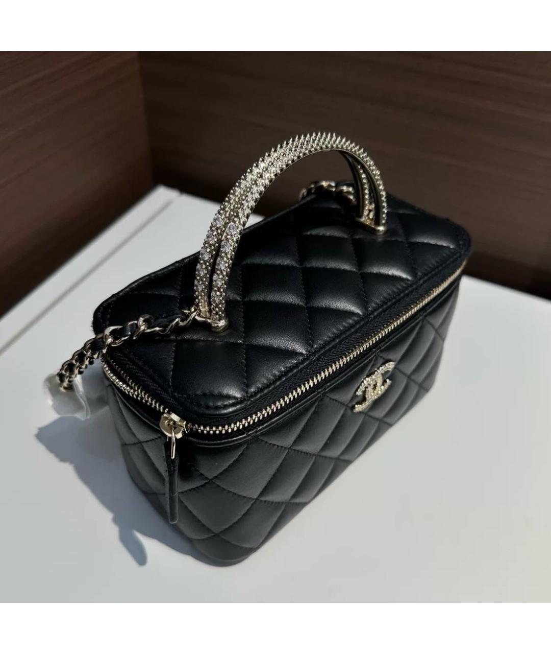 CHANEL Черная кожаная косметичка, фото 3