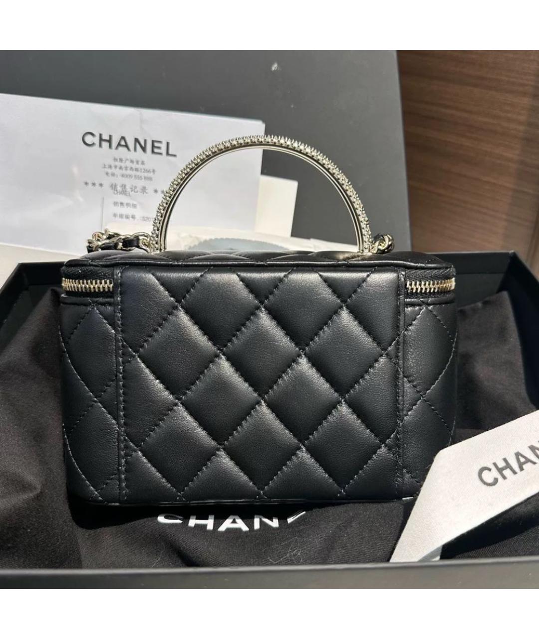 CHANEL Черная кожаная косметичка, фото 4