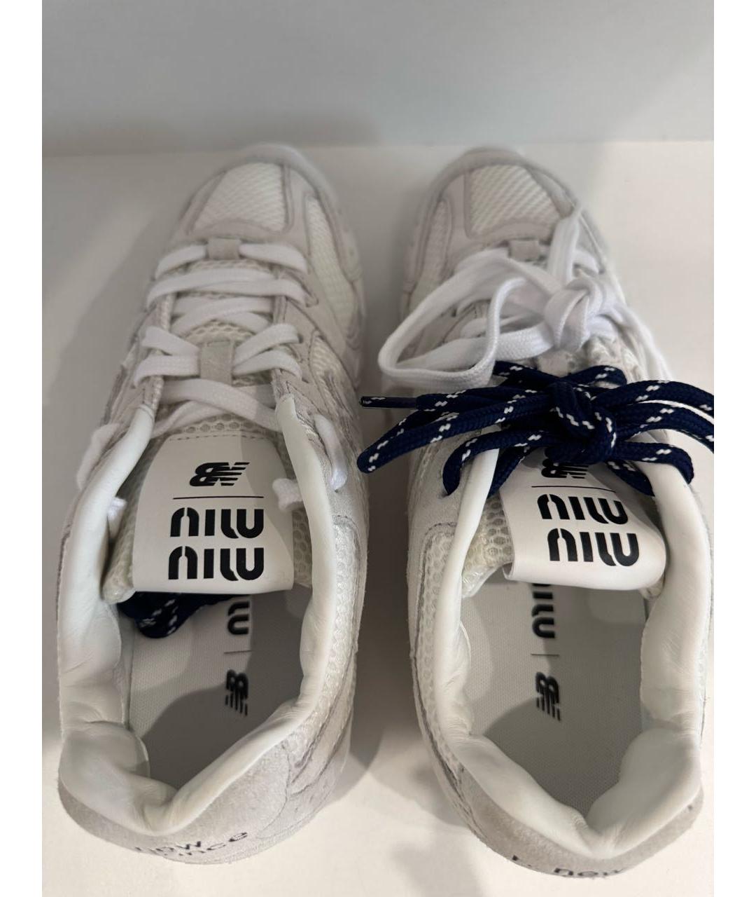 MIU MIU Белые текстильные кроссовки, фото 3