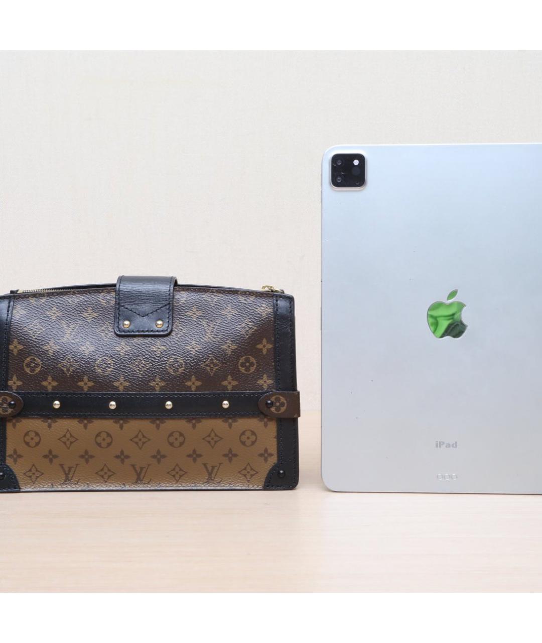 LOUIS VUITTON Коричневая кожаная сумка через плечо, фото 7