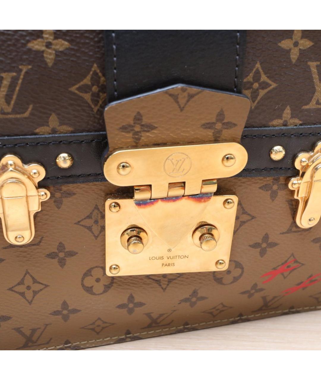 LOUIS VUITTON Коричневая кожаная сумка через плечо, фото 8