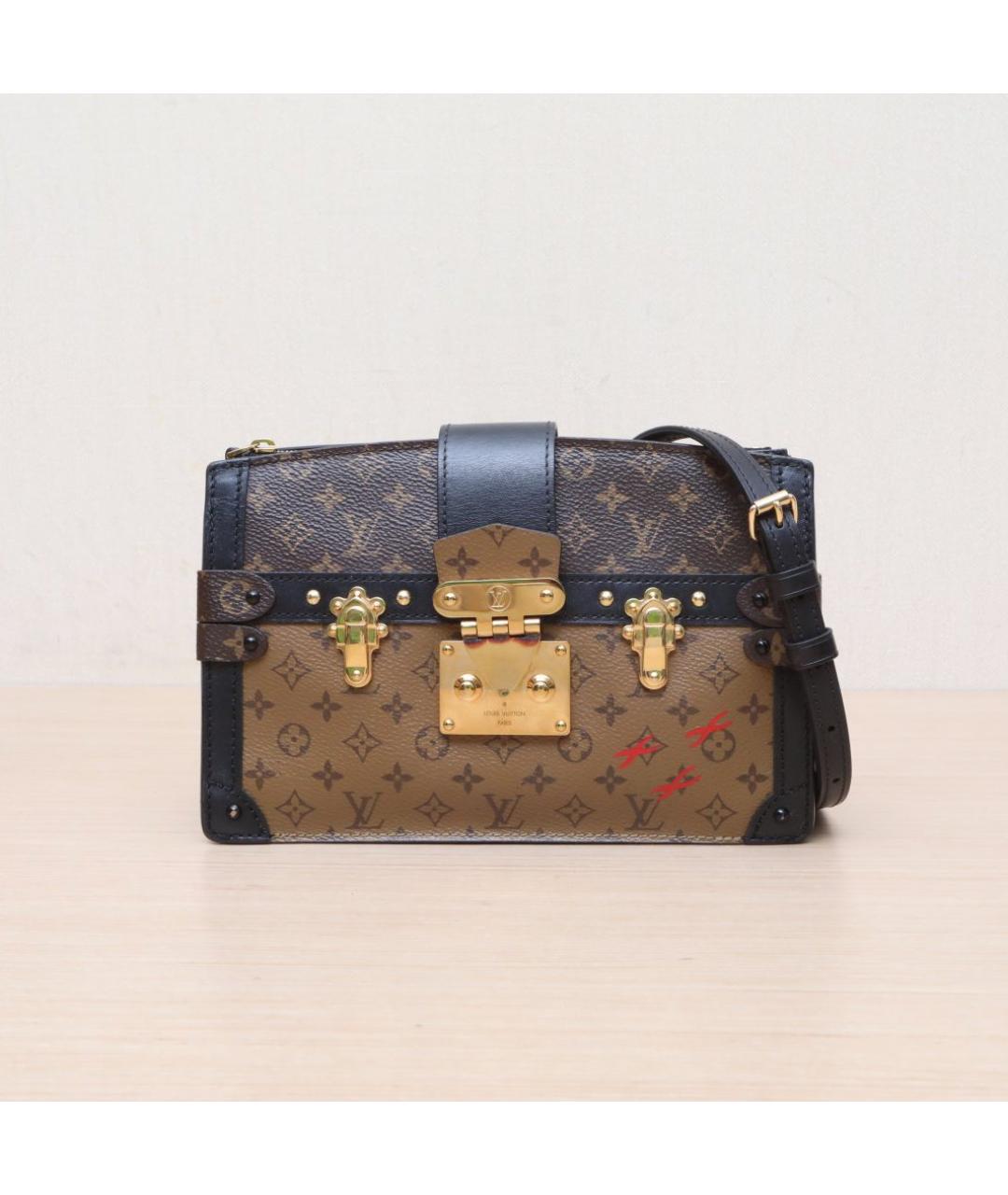 LOUIS VUITTON Коричневая кожаная сумка через плечо, фото 3