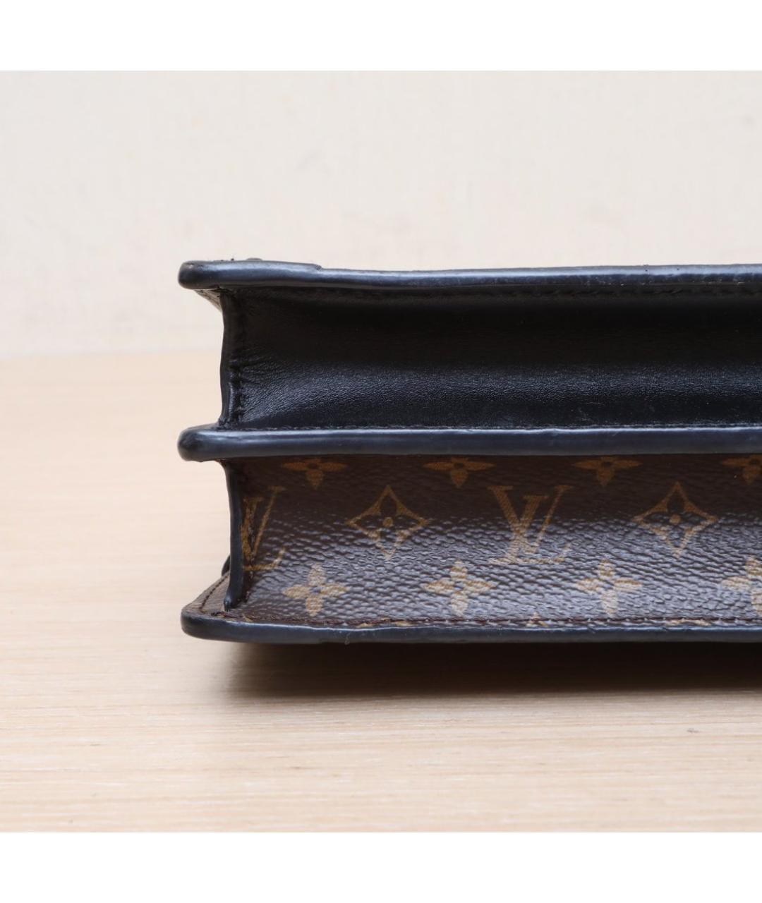 LOUIS VUITTON Коричневая кожаная сумка через плечо, фото 9