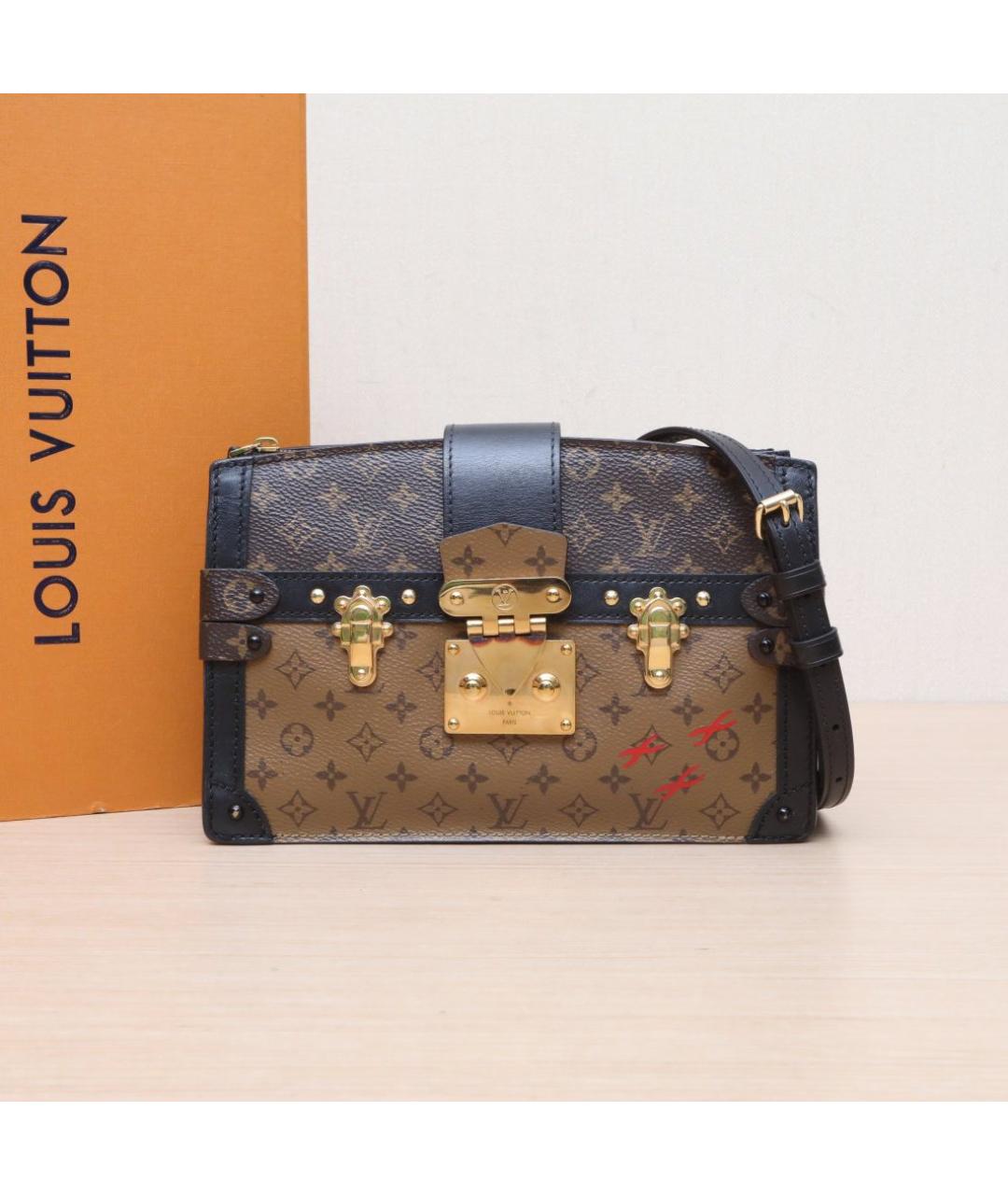LOUIS VUITTON Коричневая кожаная сумка через плечо, фото 2