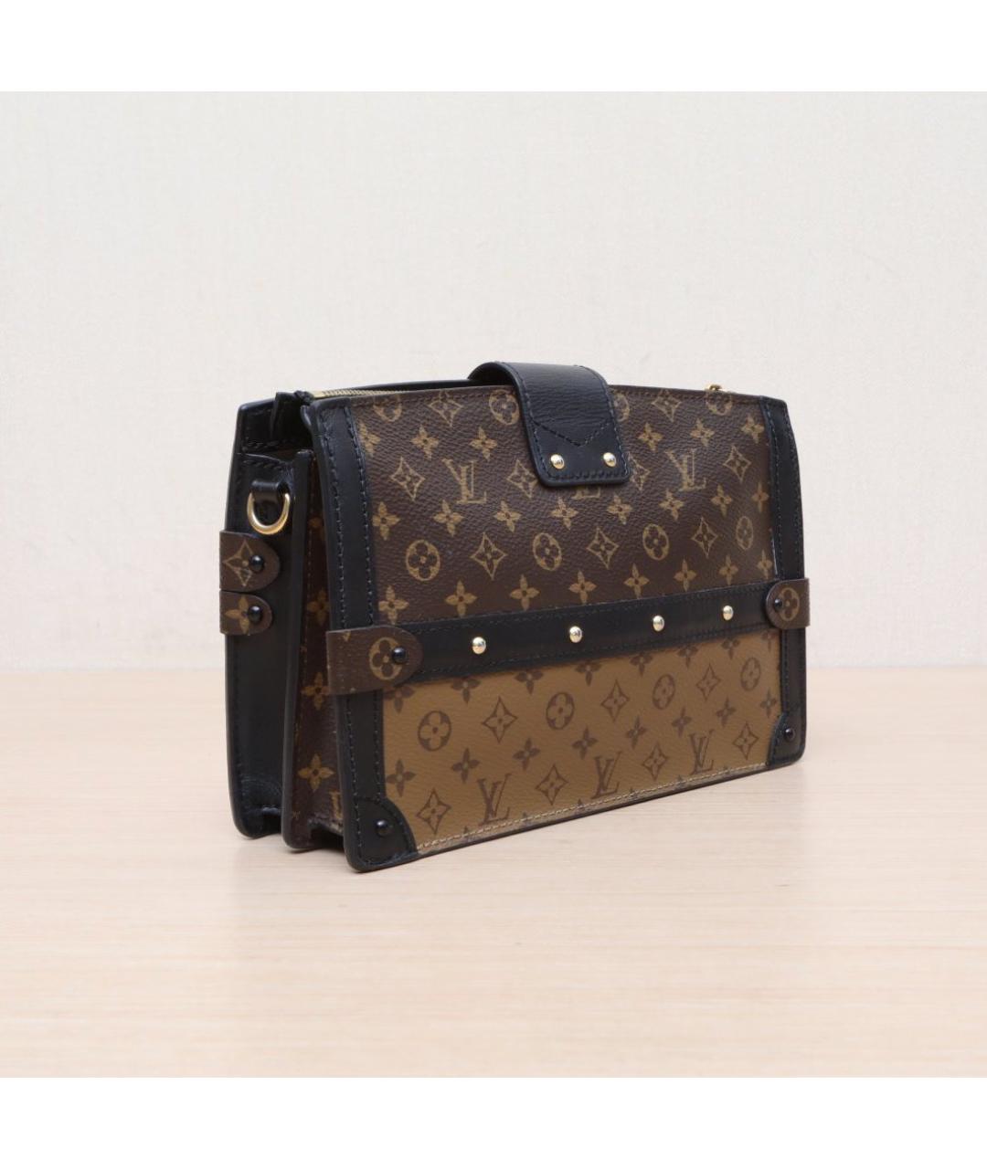 LOUIS VUITTON Коричневая кожаная сумка через плечо, фото 6