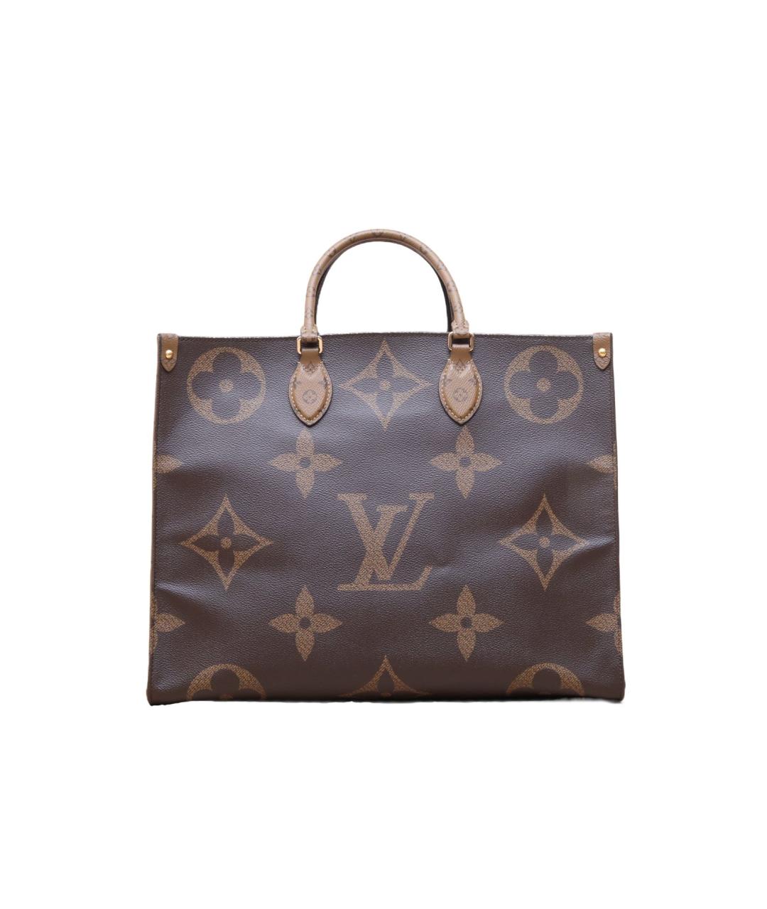 LOUIS VUITTON Коричневая кожаная сумка тоут, фото 1