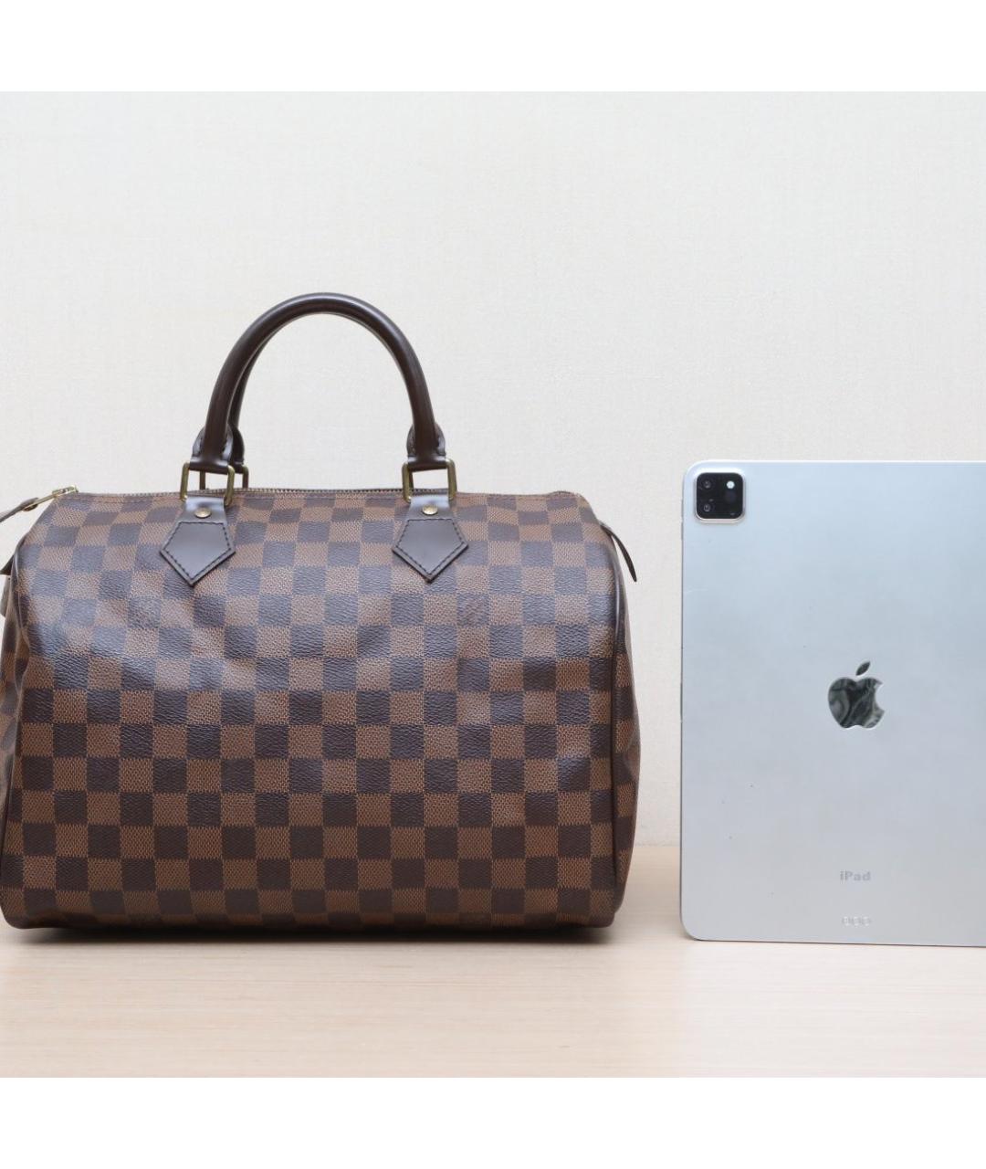 LOUIS VUITTON Коричневая кожаная сумка тоут, фото 4