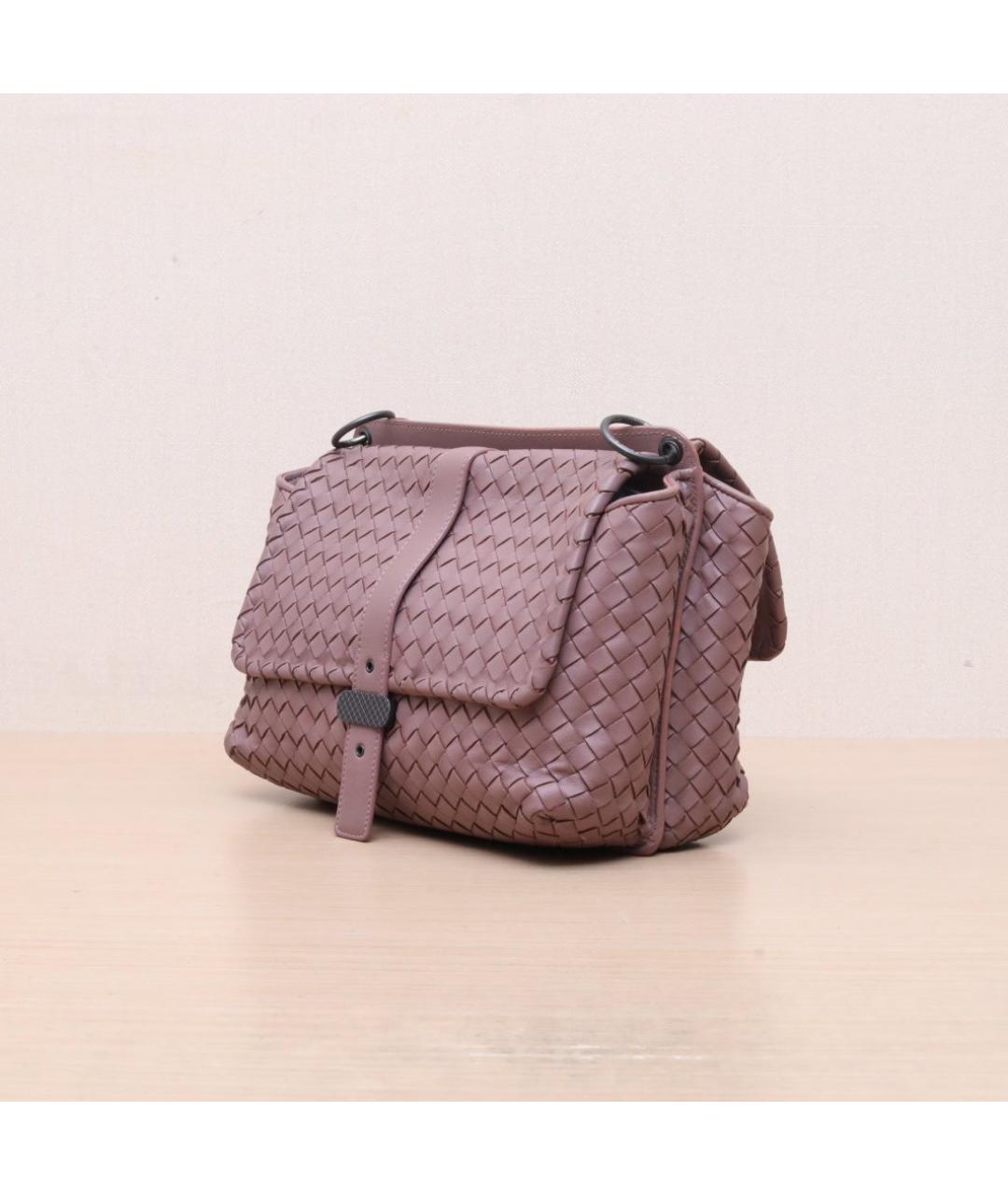 BOTTEGA VENETA Розовая кожаная сумка через плечо, фото 4