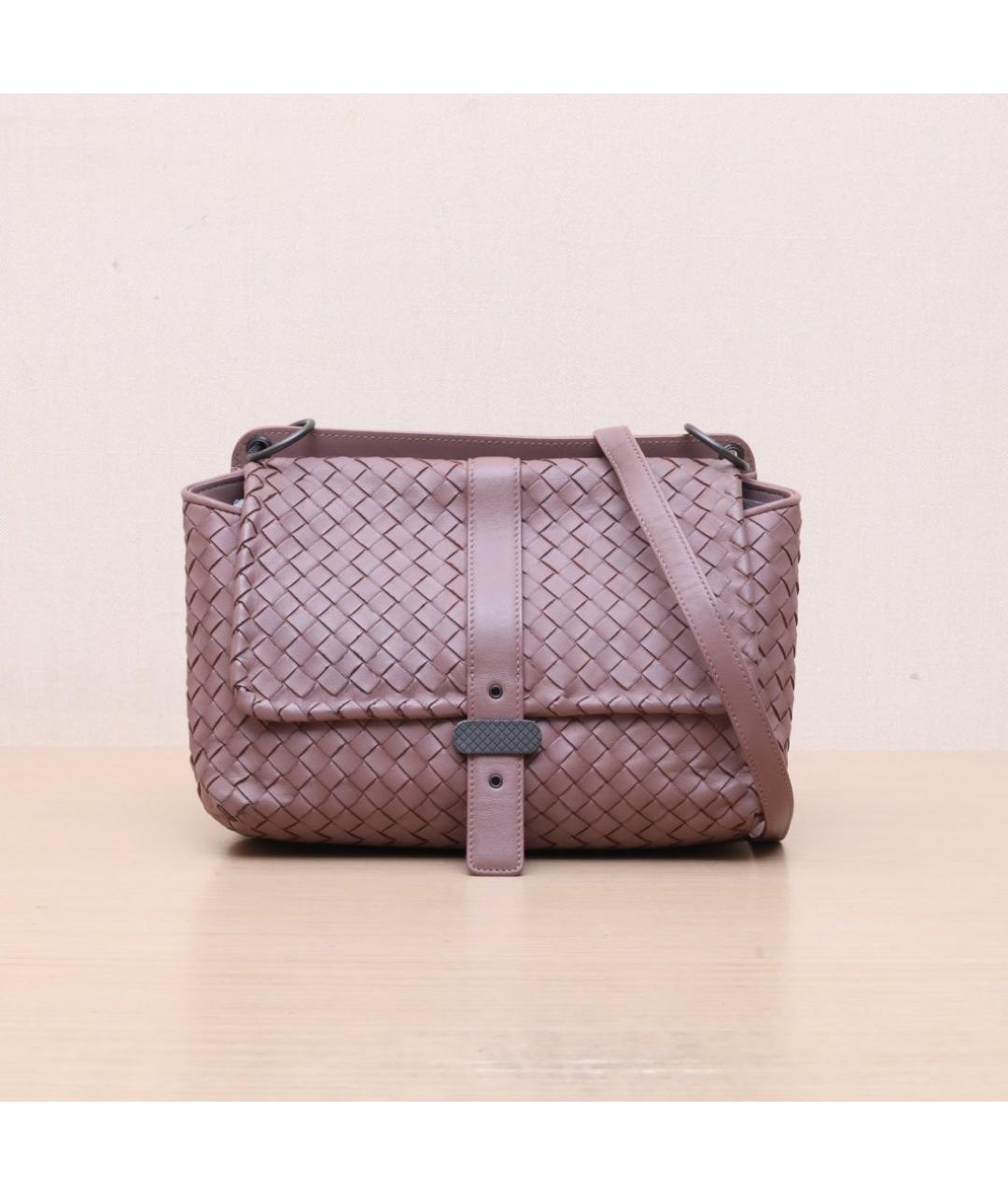 BOTTEGA VENETA Розовая кожаная сумка через плечо, фото 3