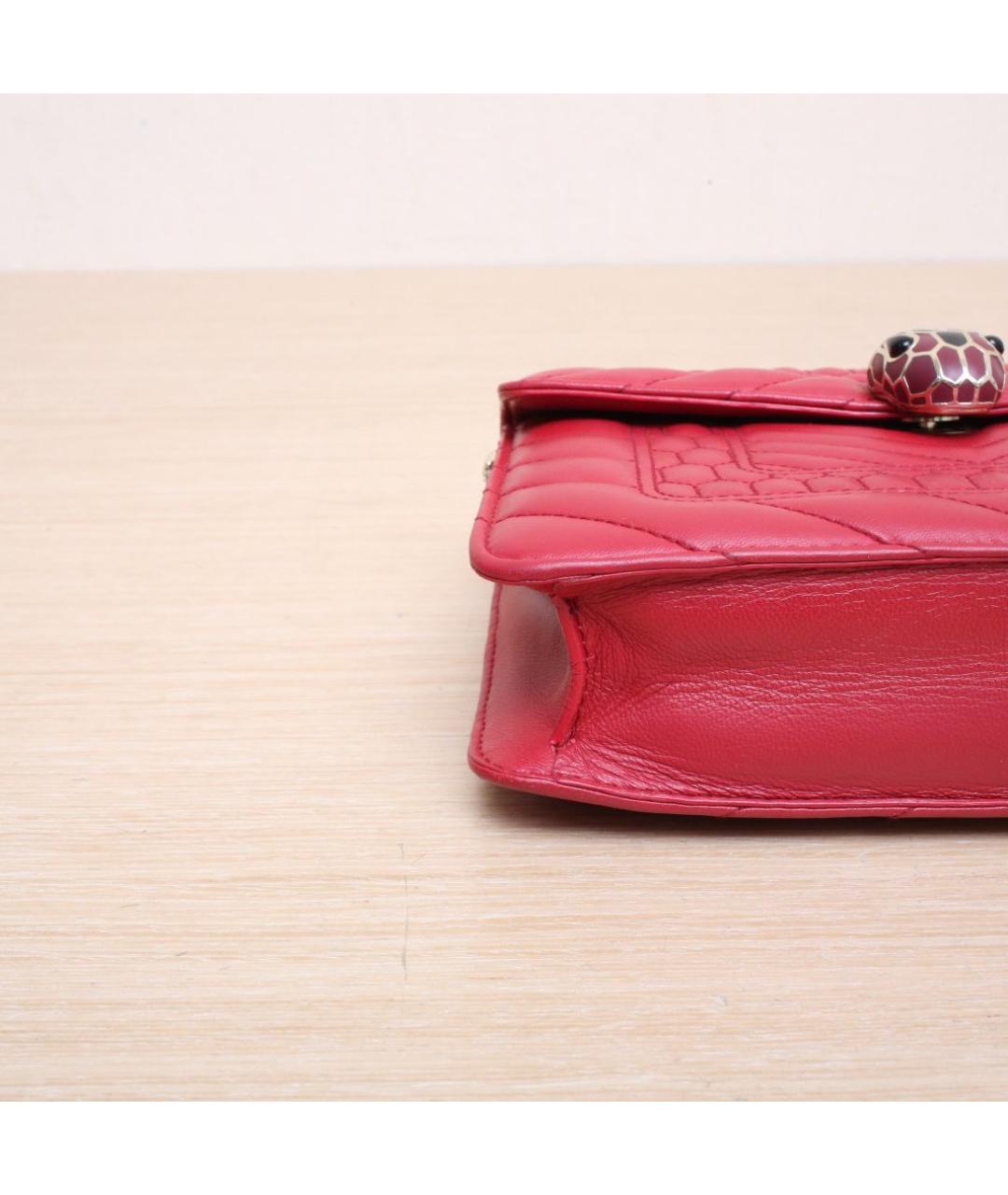 BVLGARI Красная кожаная сумка через плечо, фото 9