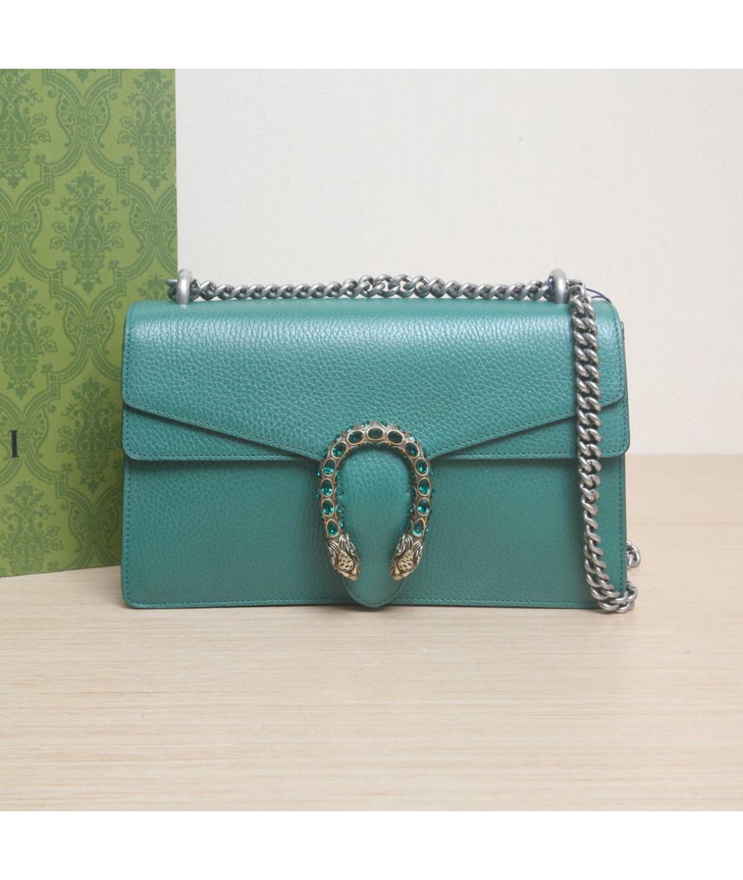 GUCCI Зеленая кожаная сумка через плечо, фото 2