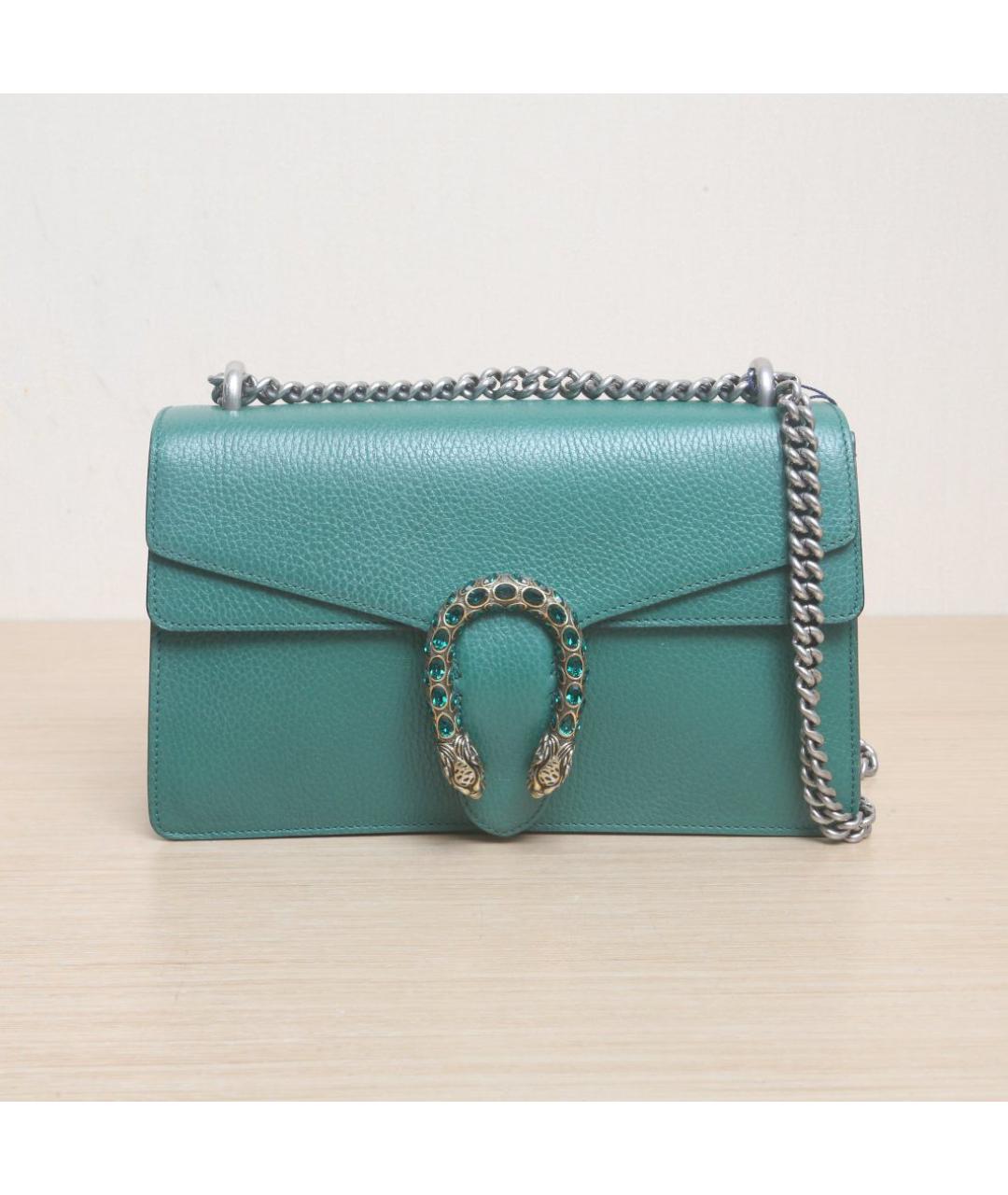 GUCCI Зеленая кожаная сумка через плечо, фото 3