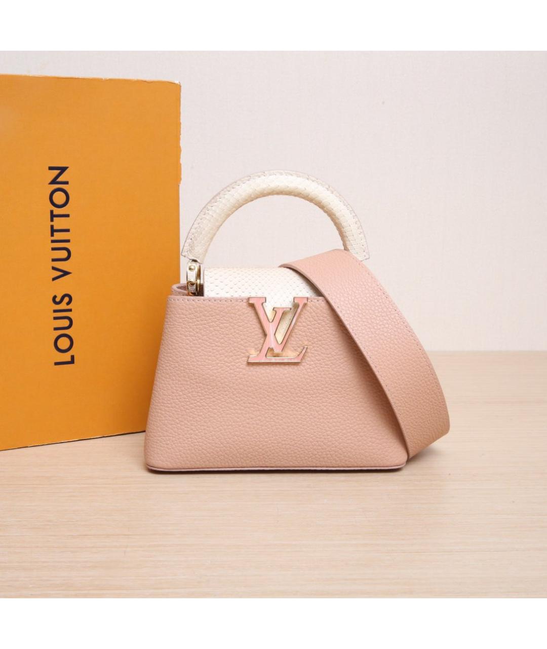 LOUIS VUITTON Розовая кожаная сумка через плечо, фото 2