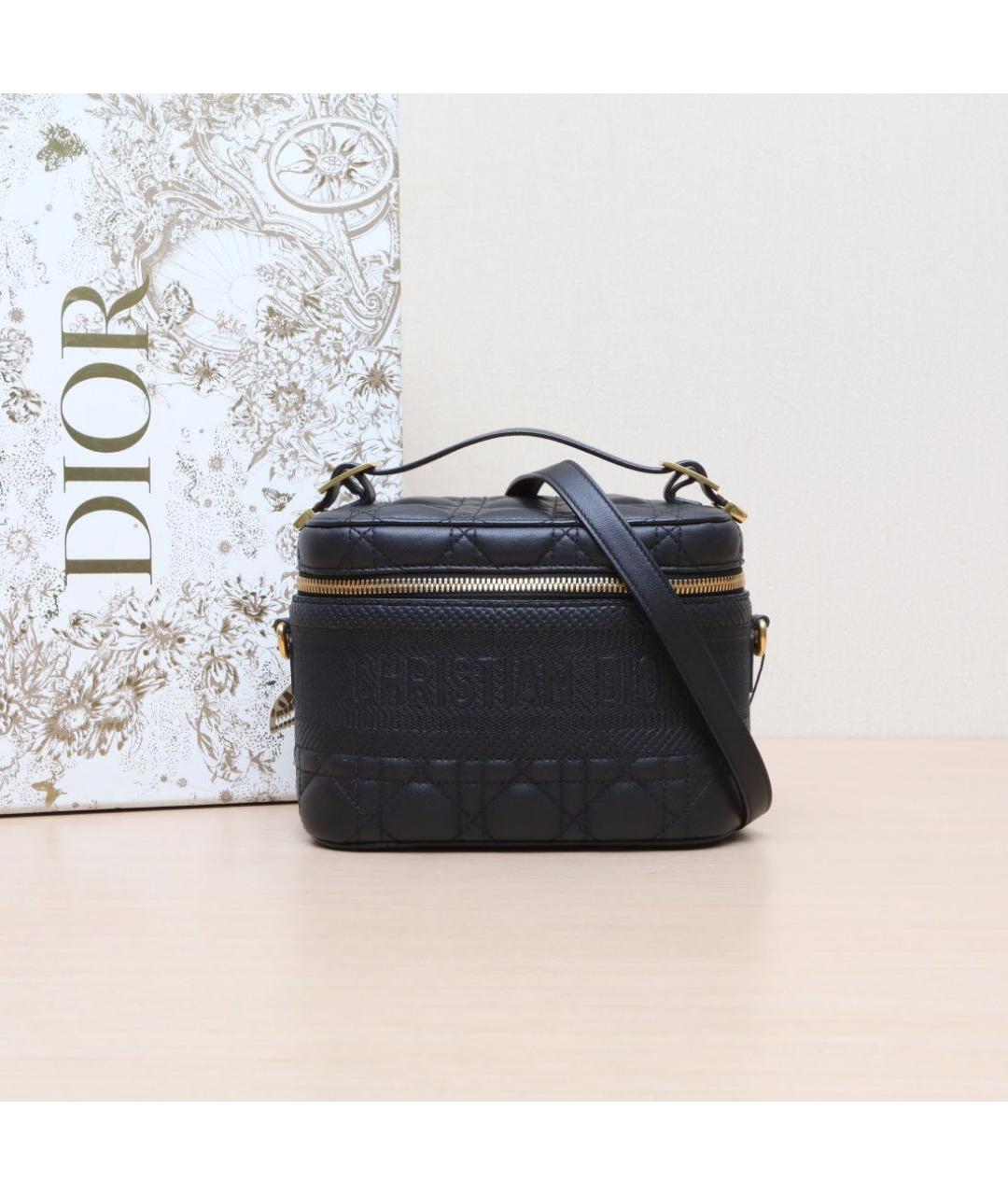 CHRISTIAN DIOR Черная кожаная косметичка, фото 2