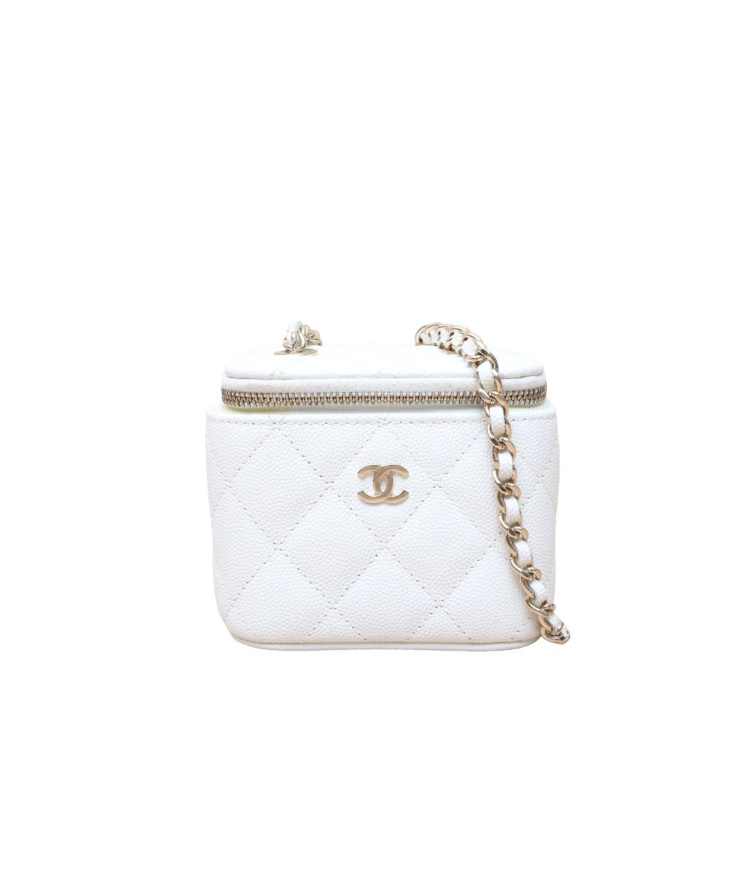 CHANEL Белая кожаная косметичка, фото 1